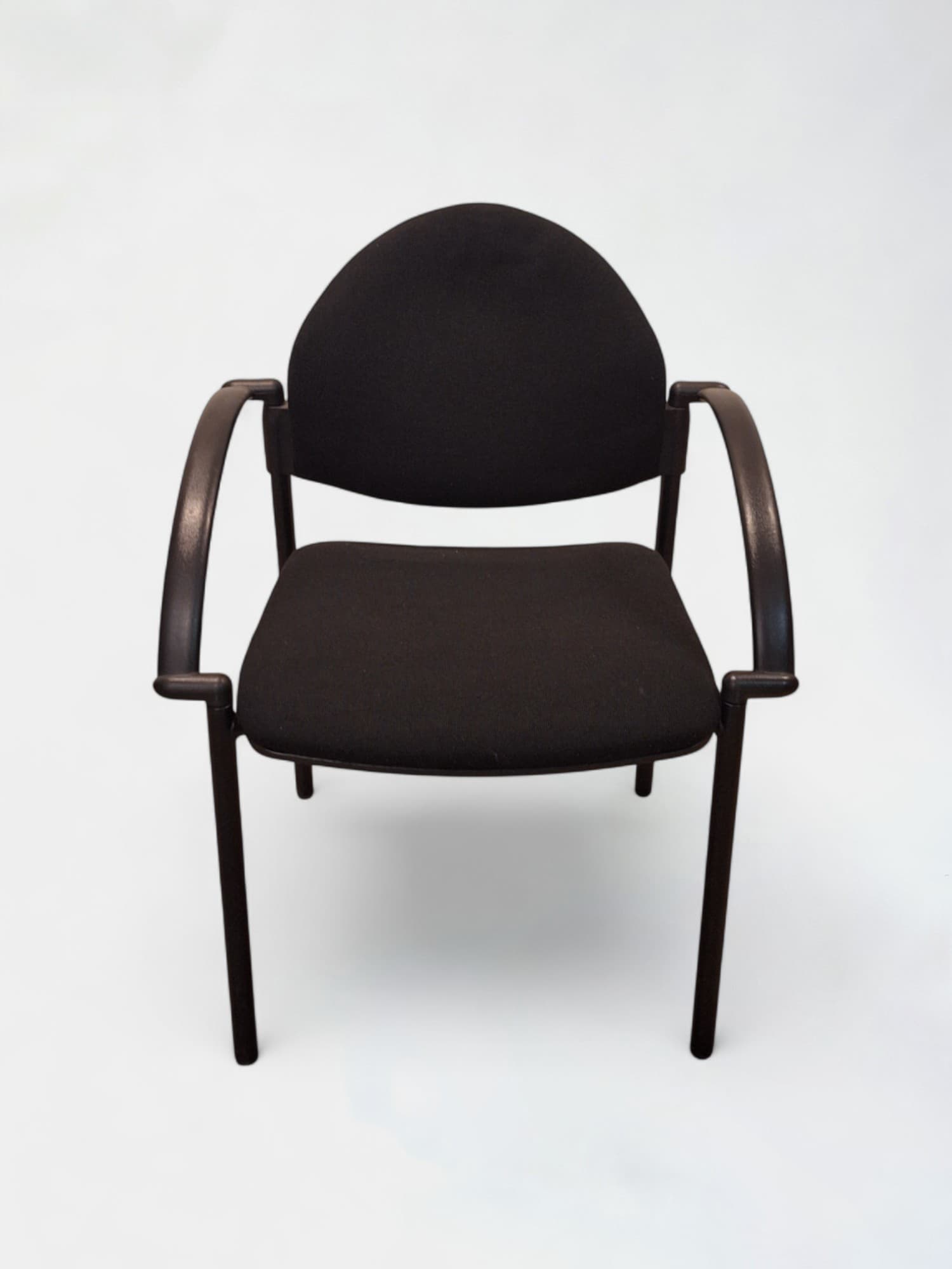 Black fabric chair with rounded top-1