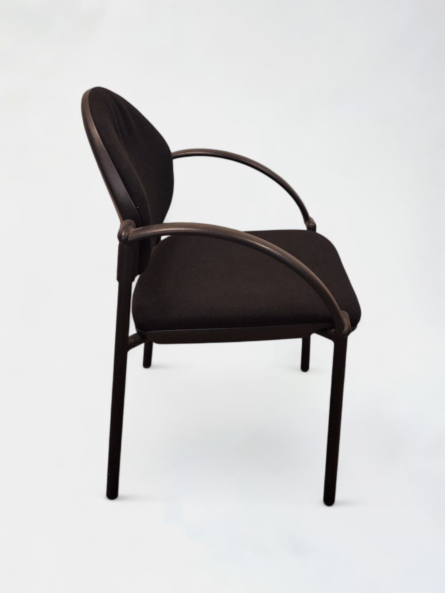 Black fabric chair with rounded top-3