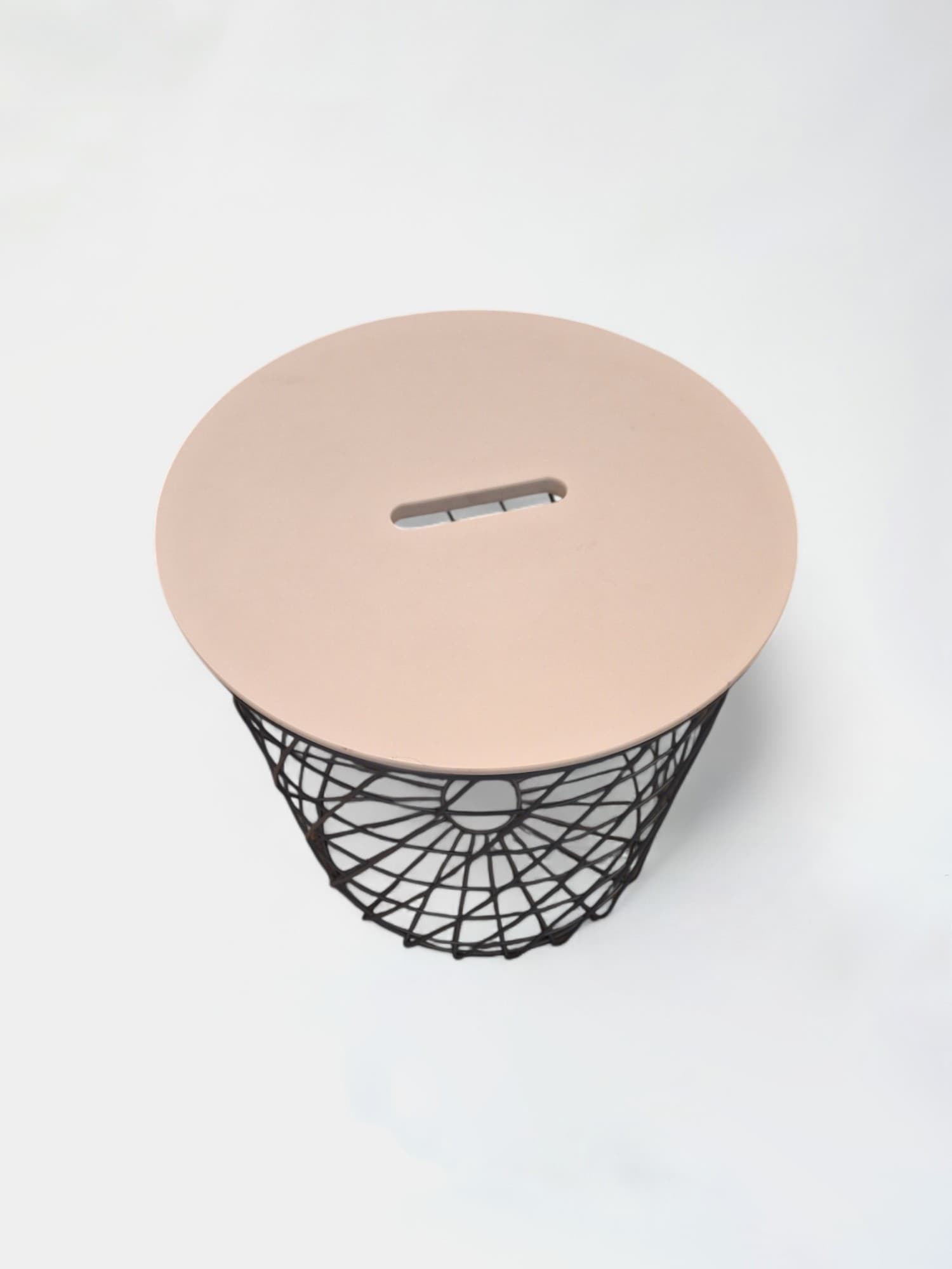 Table basse de rangement Ikea blanc et gris bleu-2