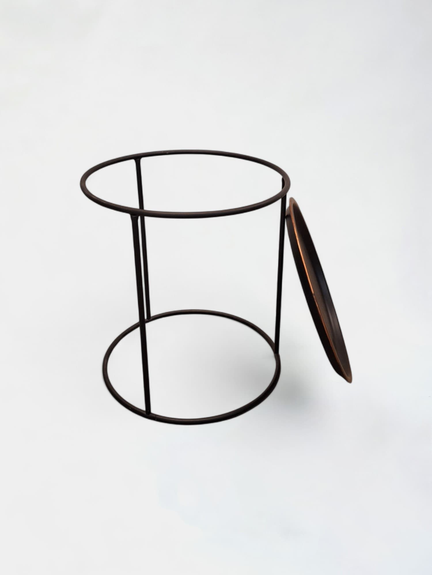 Table basse en rond noir-1