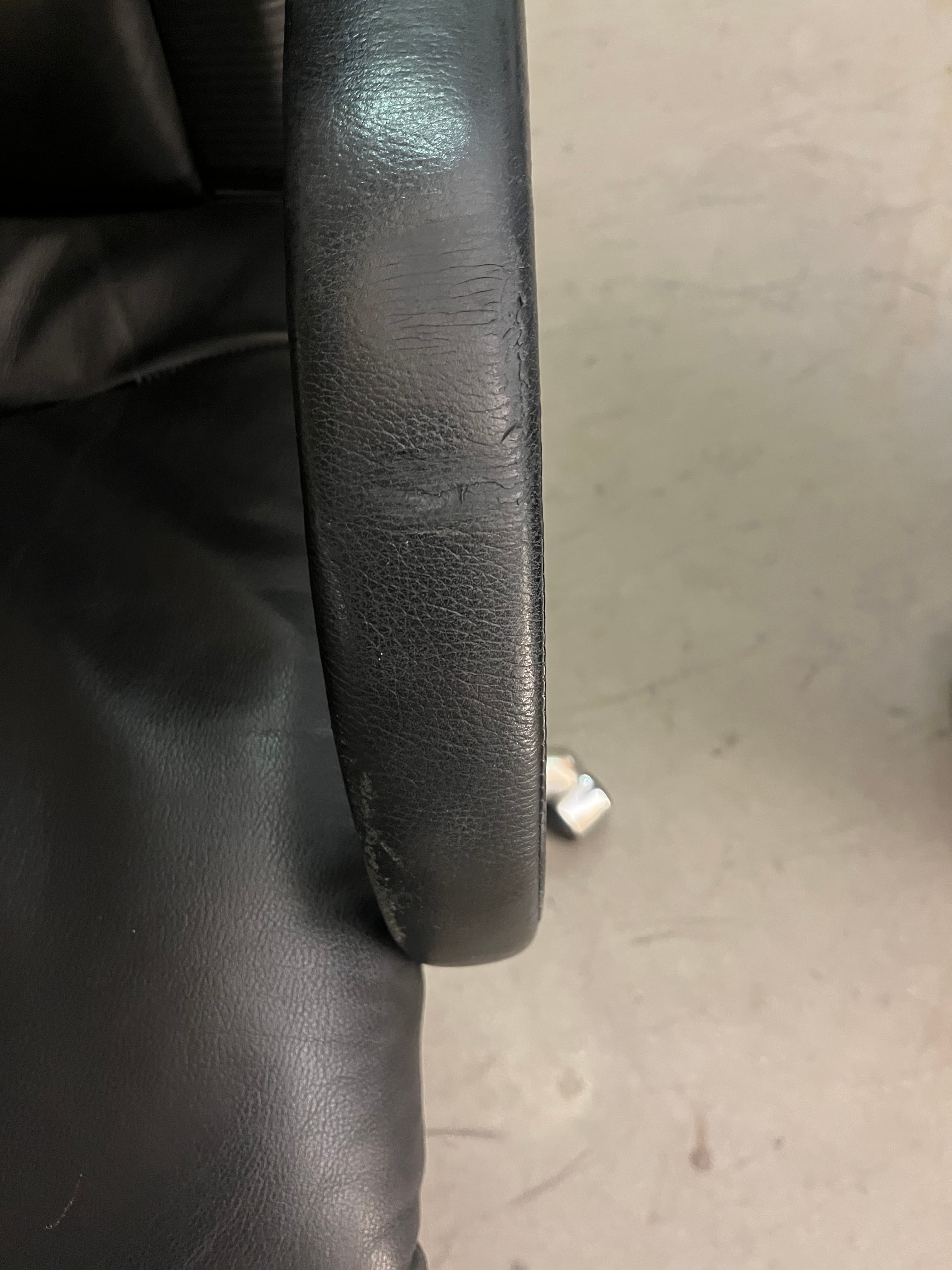 Vitra Black Leather Office Chair with Adjustable Features-5