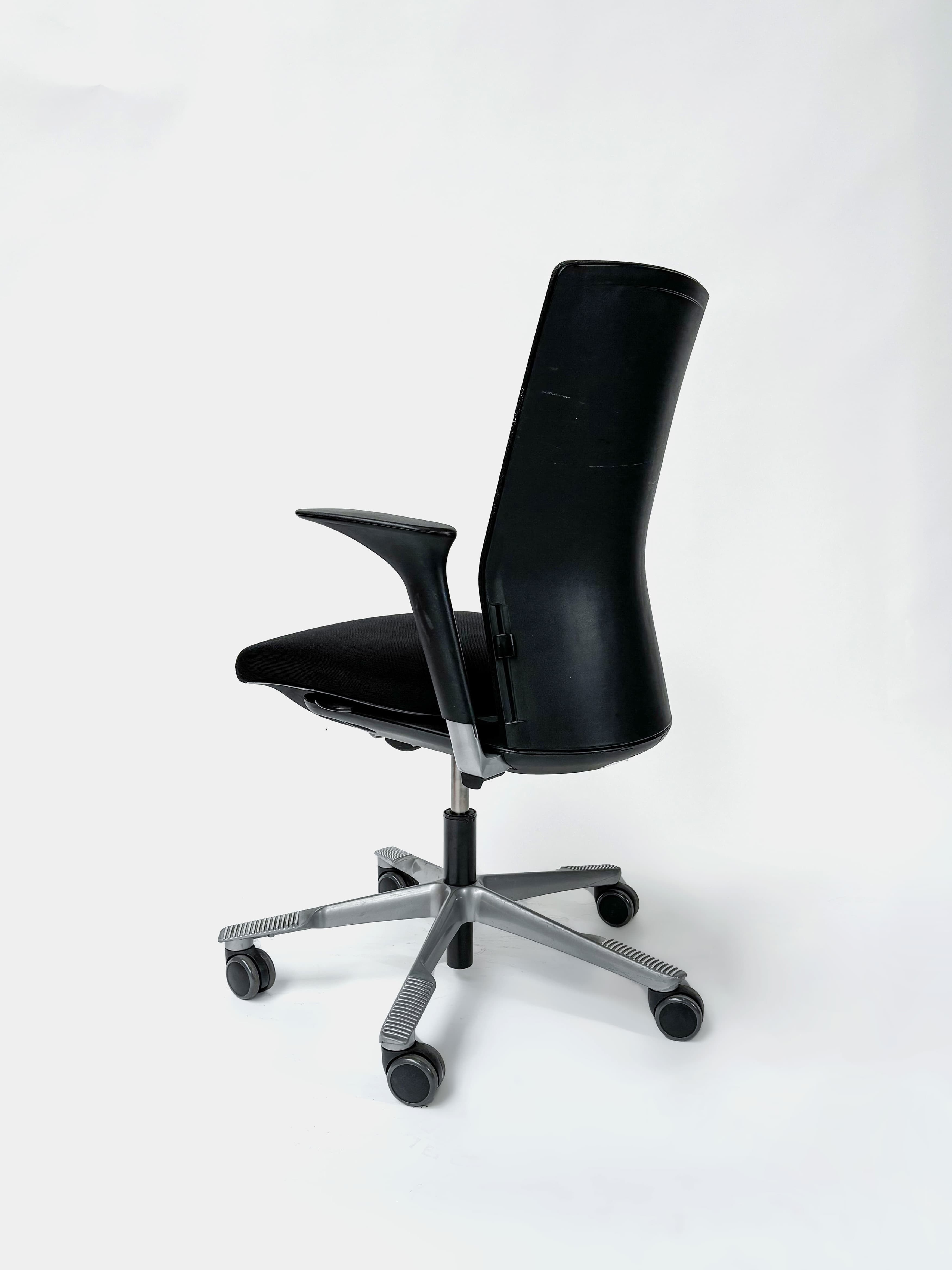 HAG Futu Adjustable black office chairs on wheels-6