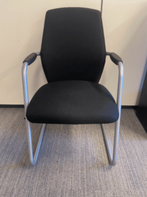 Black Fabric Office Chair with Metal Frame