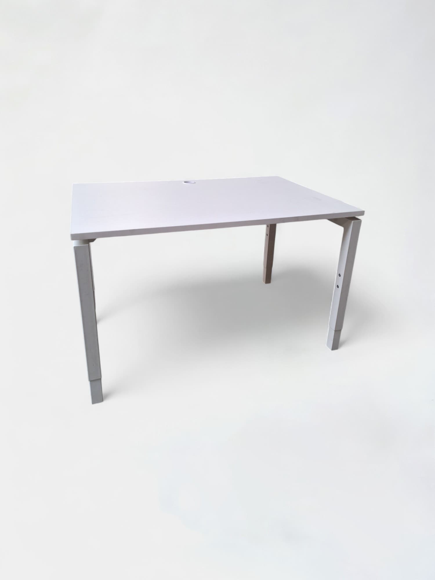 120cm White desk with adjustable white legs and top access-1