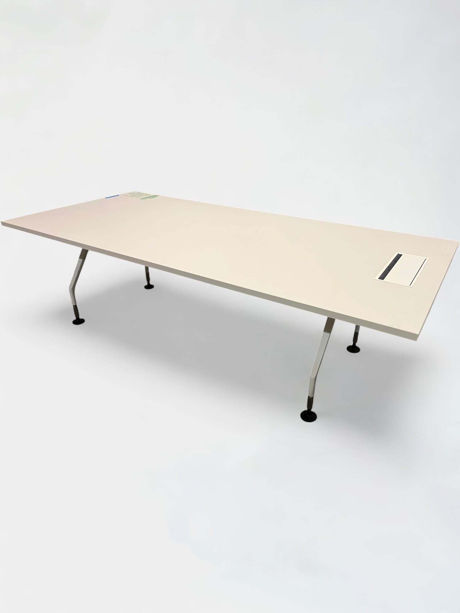 Vitra white meeting table with one top access