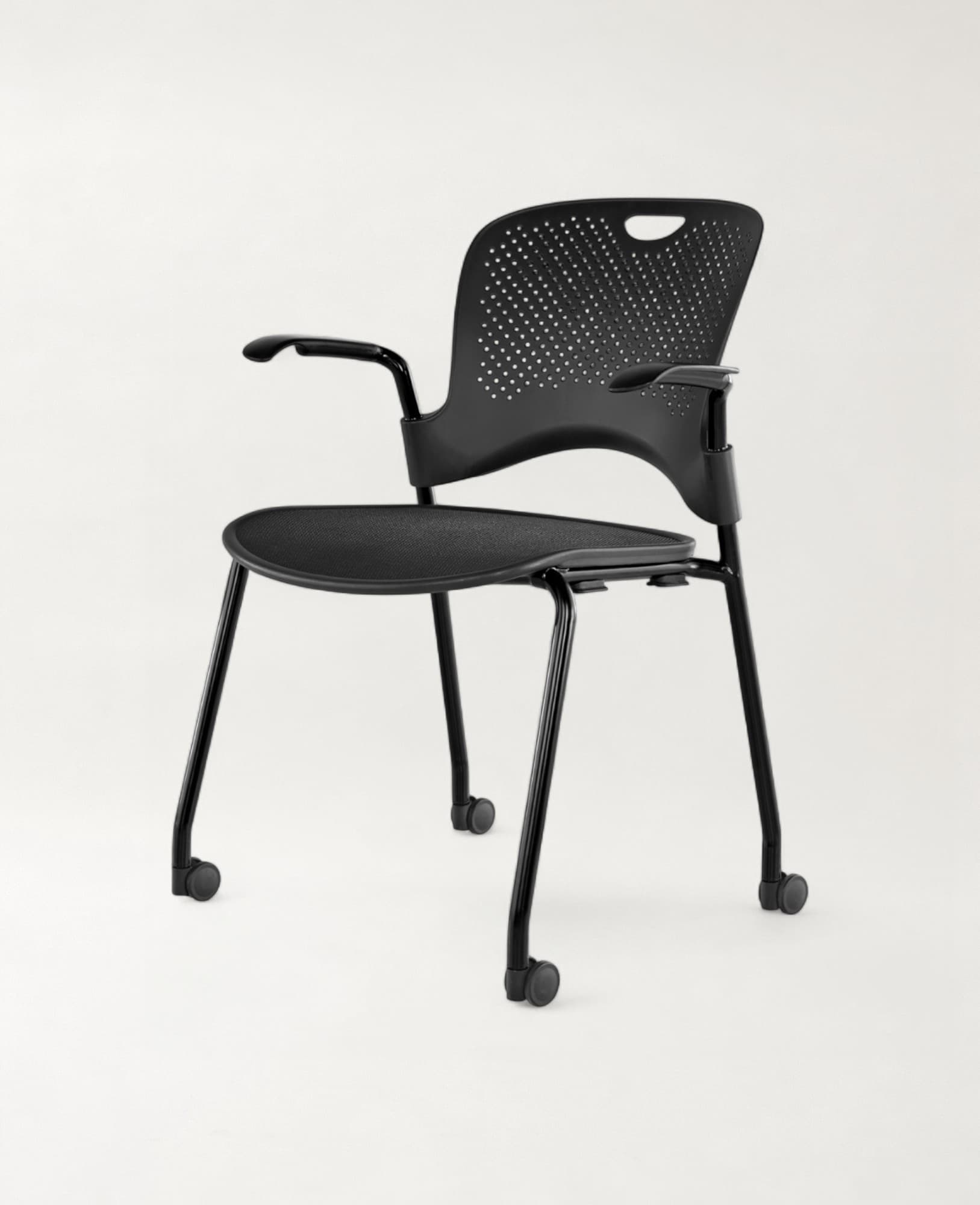 Herman Miller Black Mesh Office Chair with Wheels and Armrests