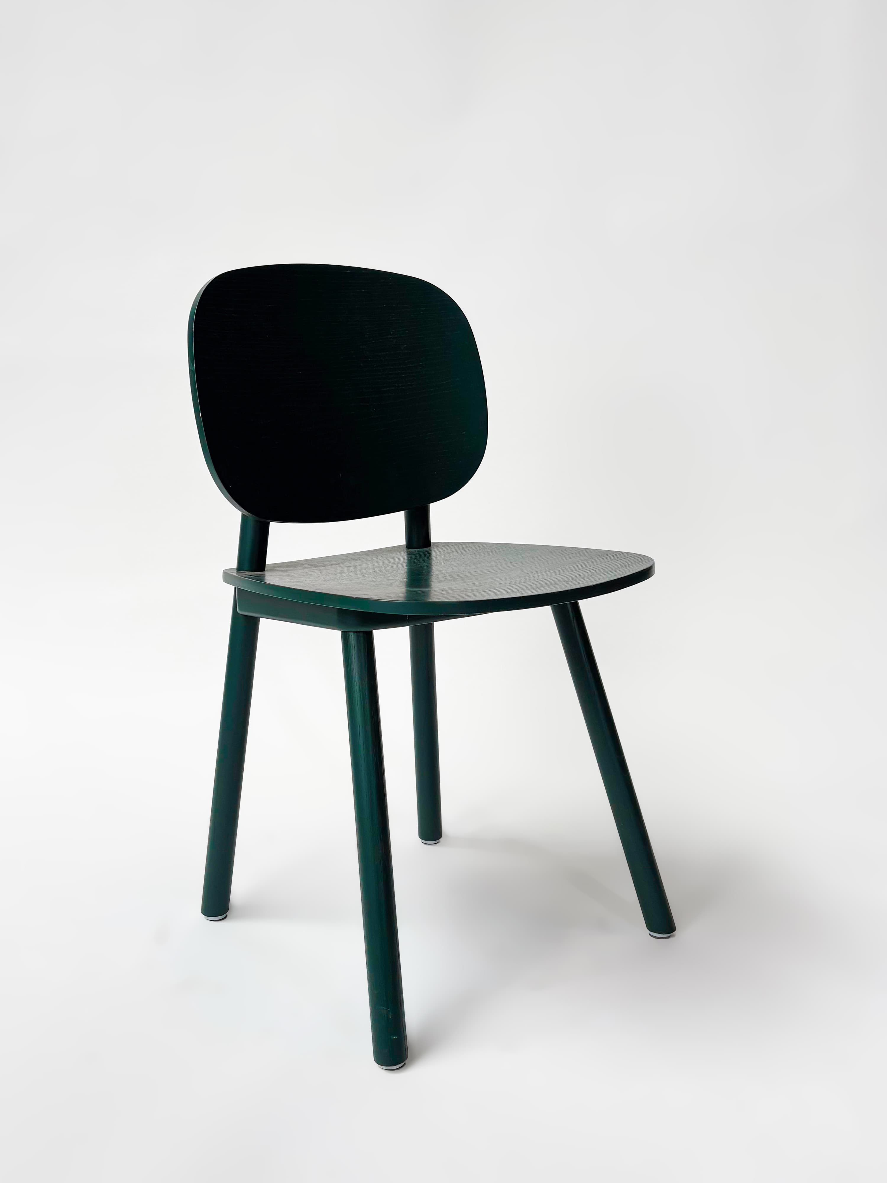 CRUSO Chaise de salle à manger en bois vert Forrest