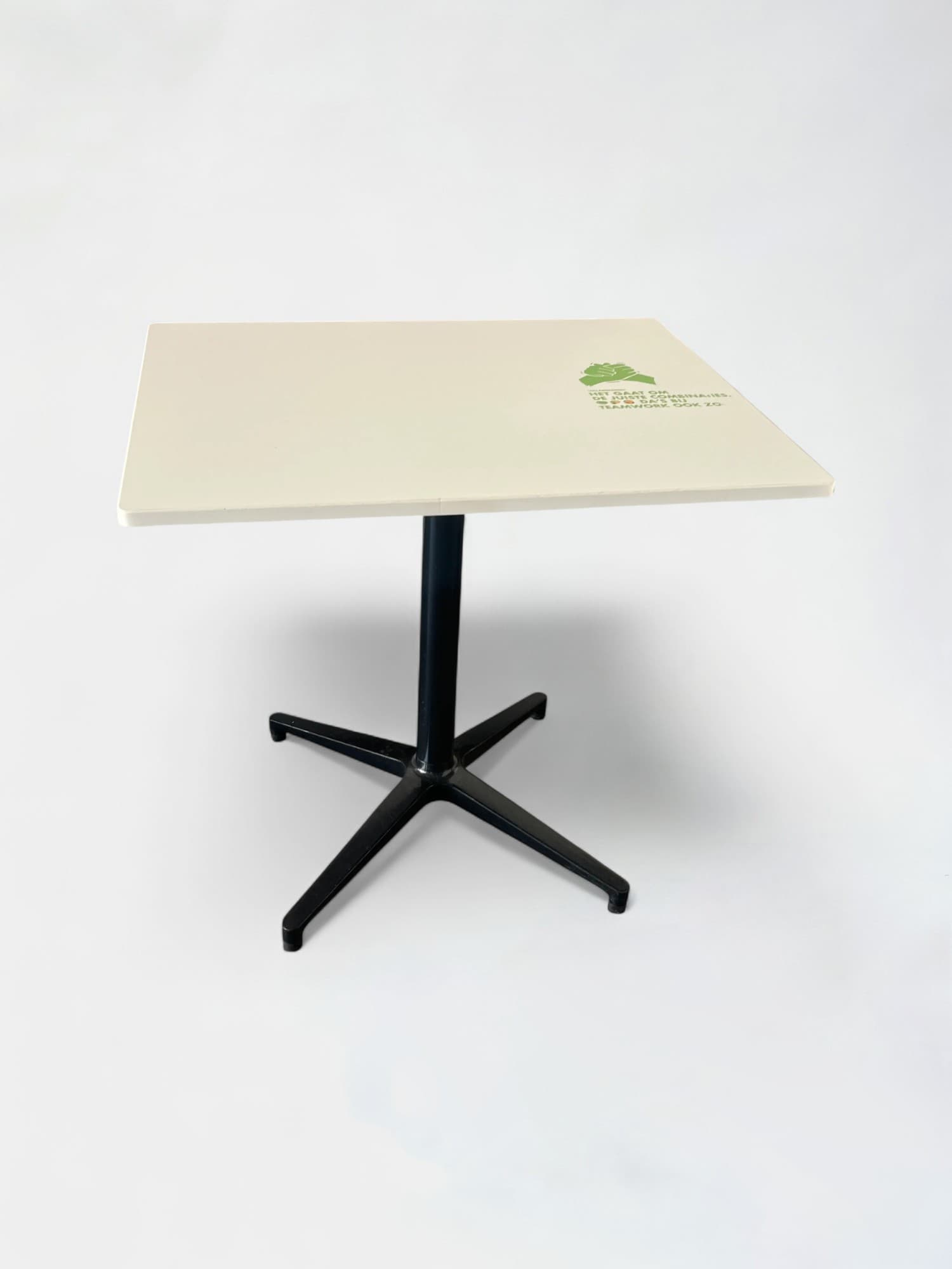 Vitra White rectancular bistro table with black feet-0