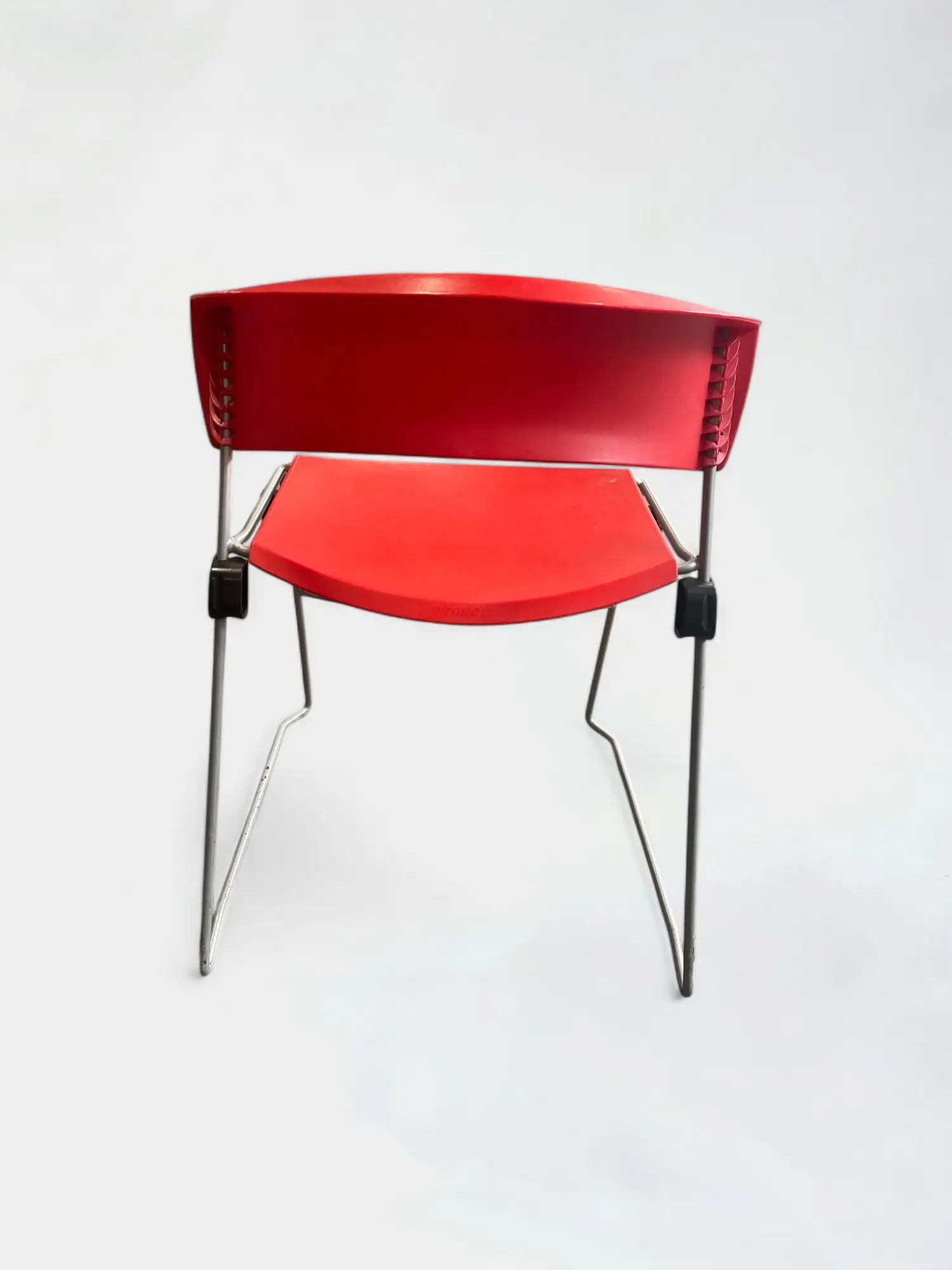 Giroflex red stackable chair-2