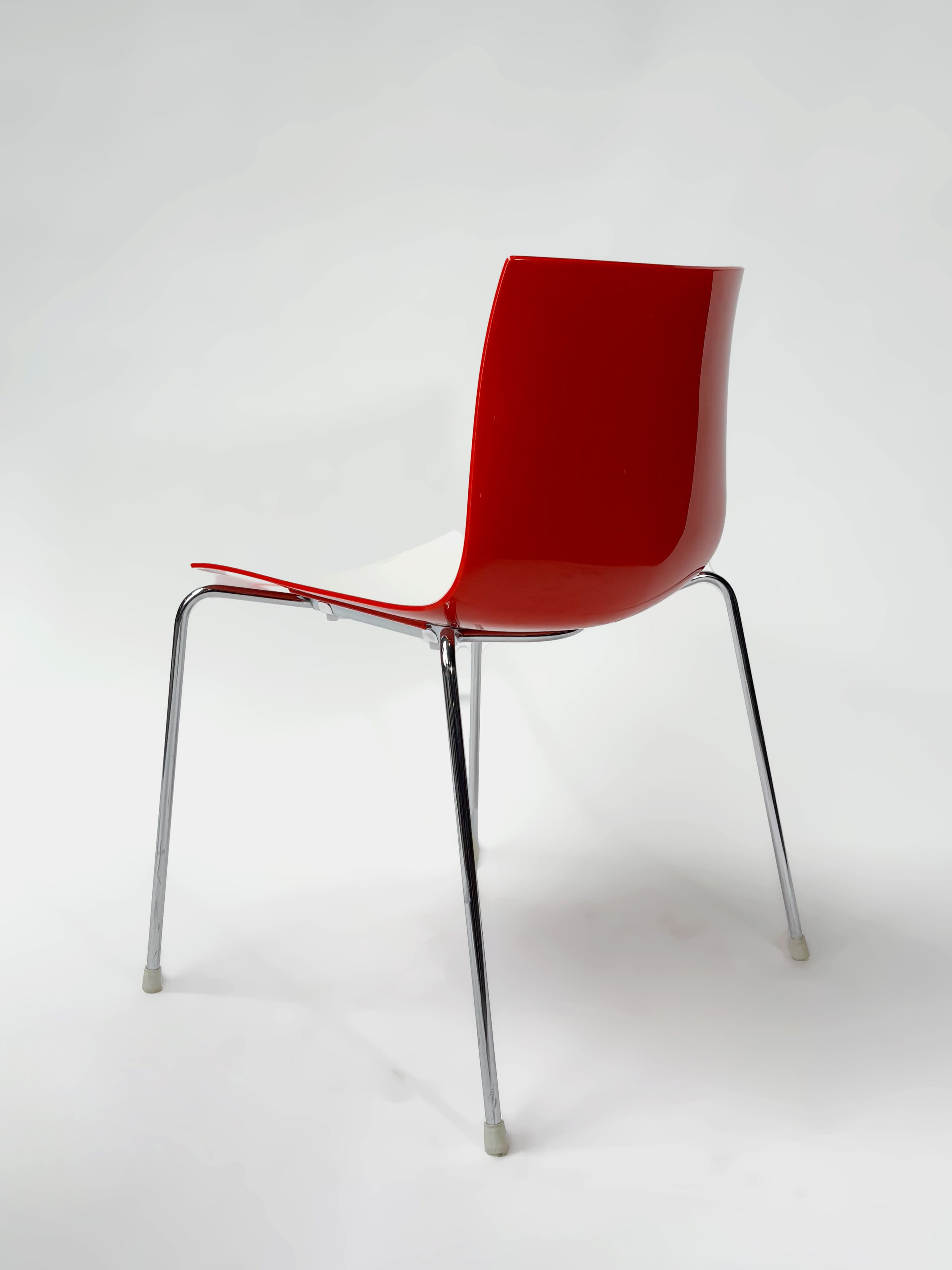 ARPER Red White plastic chair-2