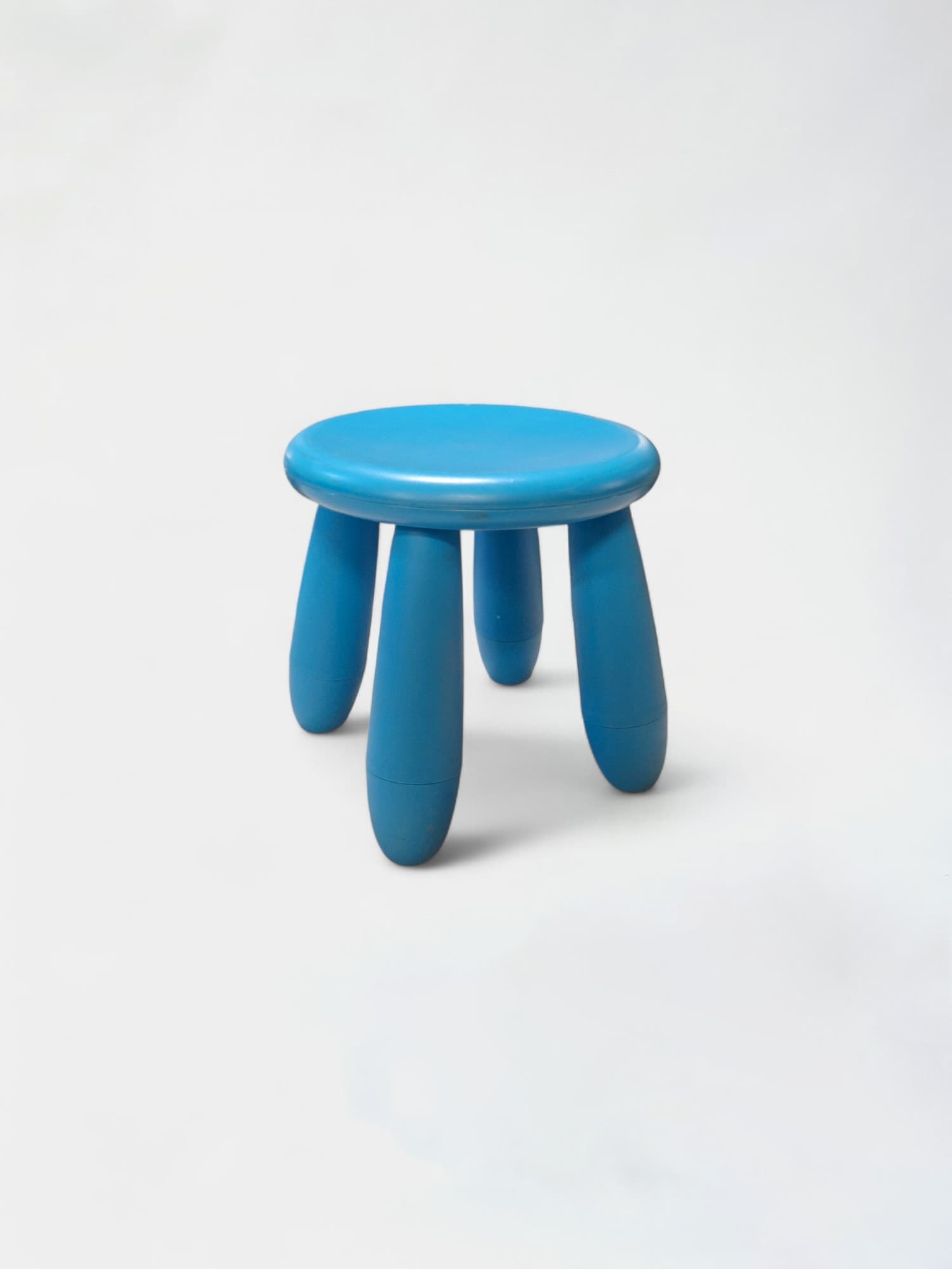 Small blue plastic stool-0
