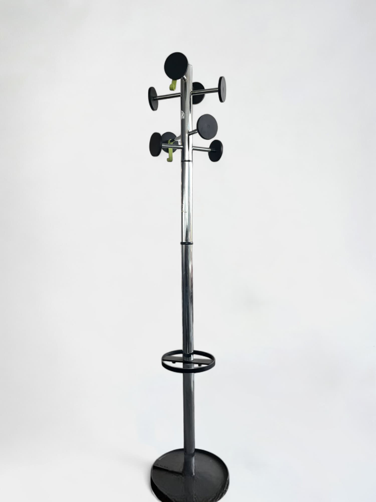 Metallic and Black Metal Coat Rack with Umbrella Holder-0