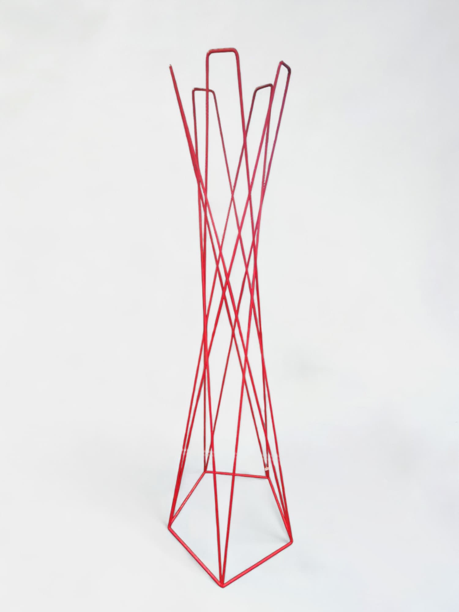 Cascando Red Metal Coat Stand with Geometric Design-0