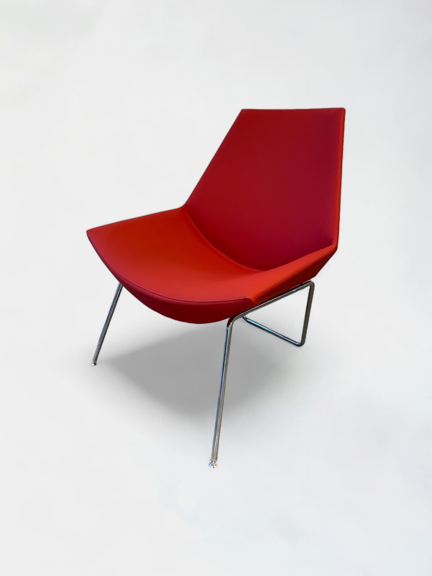 Kastel Red Polypropylene Chair with Chrome Legs Modern Accent-1