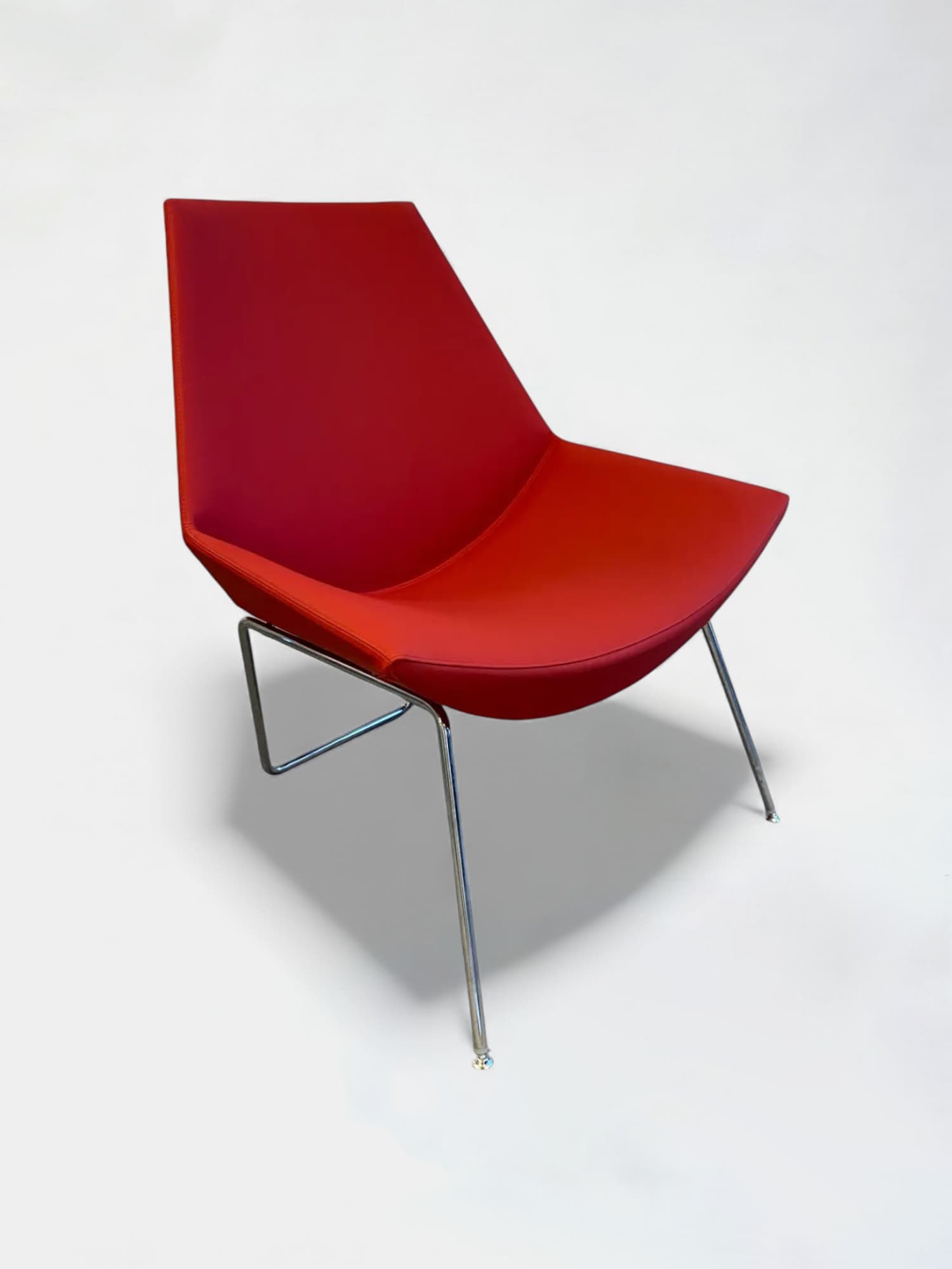 Kastel Red Polypropylene Chair with Chrome Legs Modern Accent-0