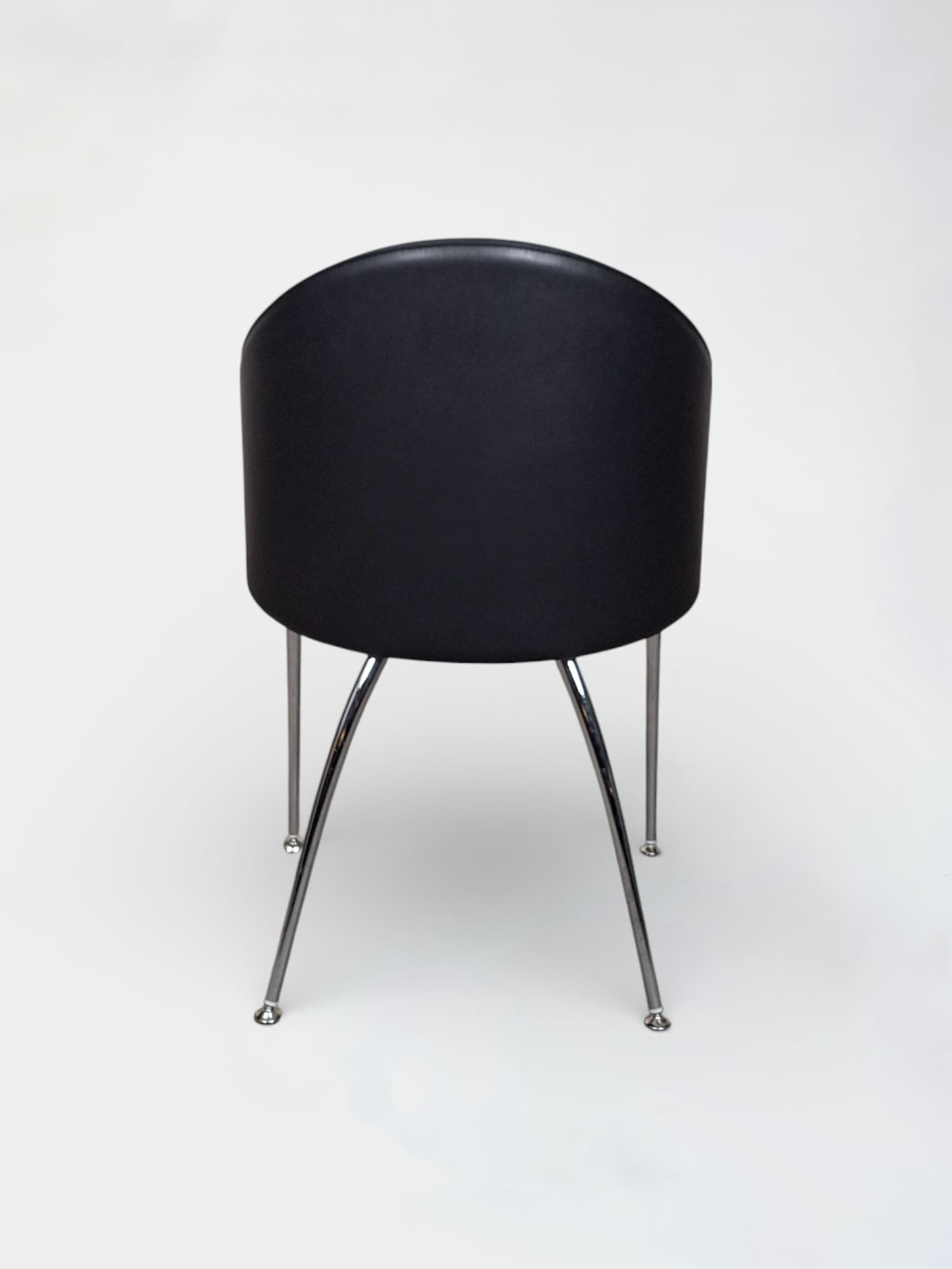 Kastel Kameo Black Leather Accent Chair with Chrome Legs-2