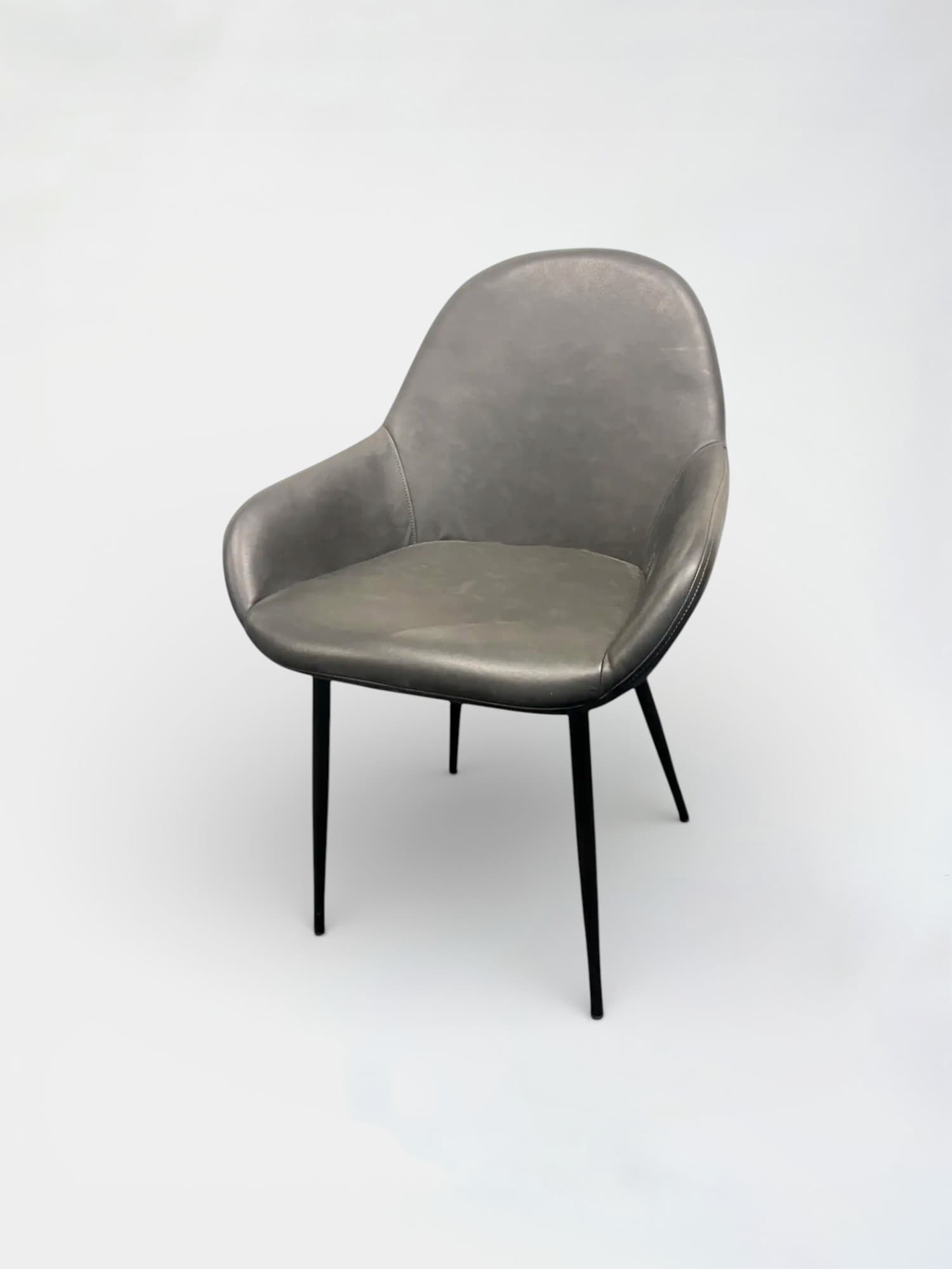 Dark Gray leather chair-1