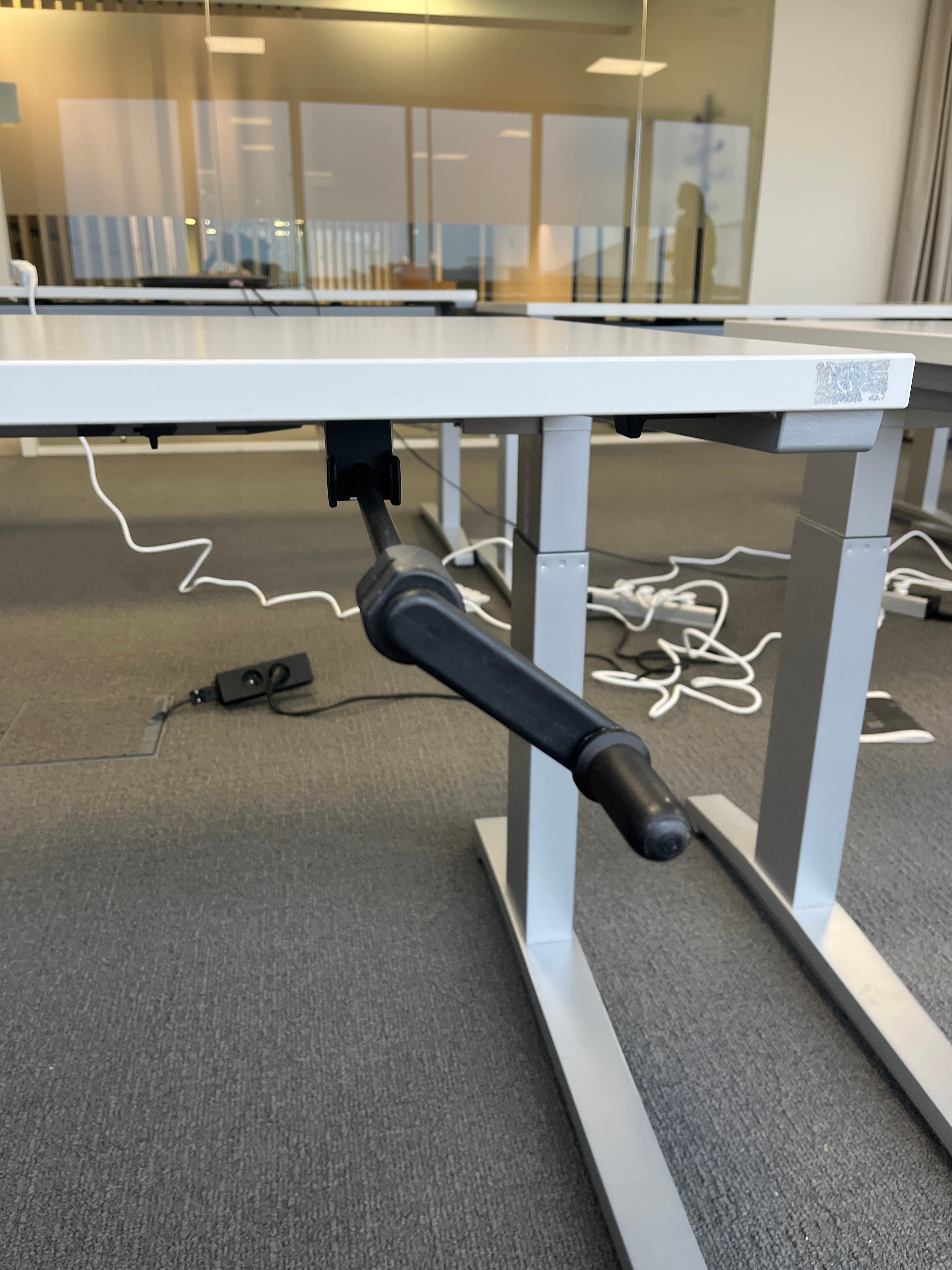 Steelcase white desk with adjustable height-1