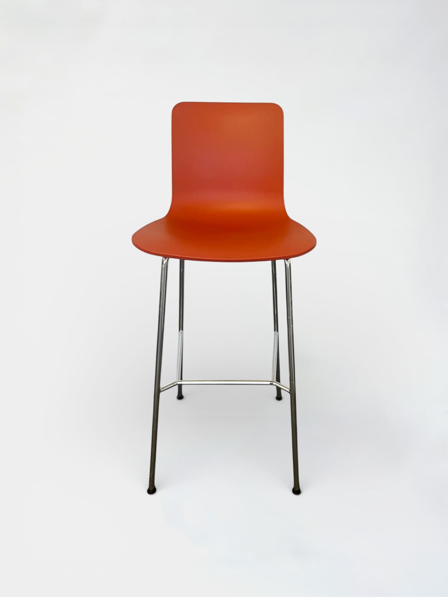 Vitra Orange High chair with metallic legs-1