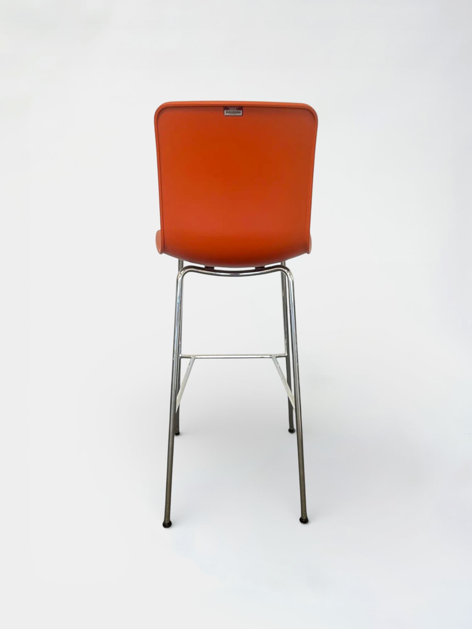 Vitra Orange High chair with metallic legs-2
