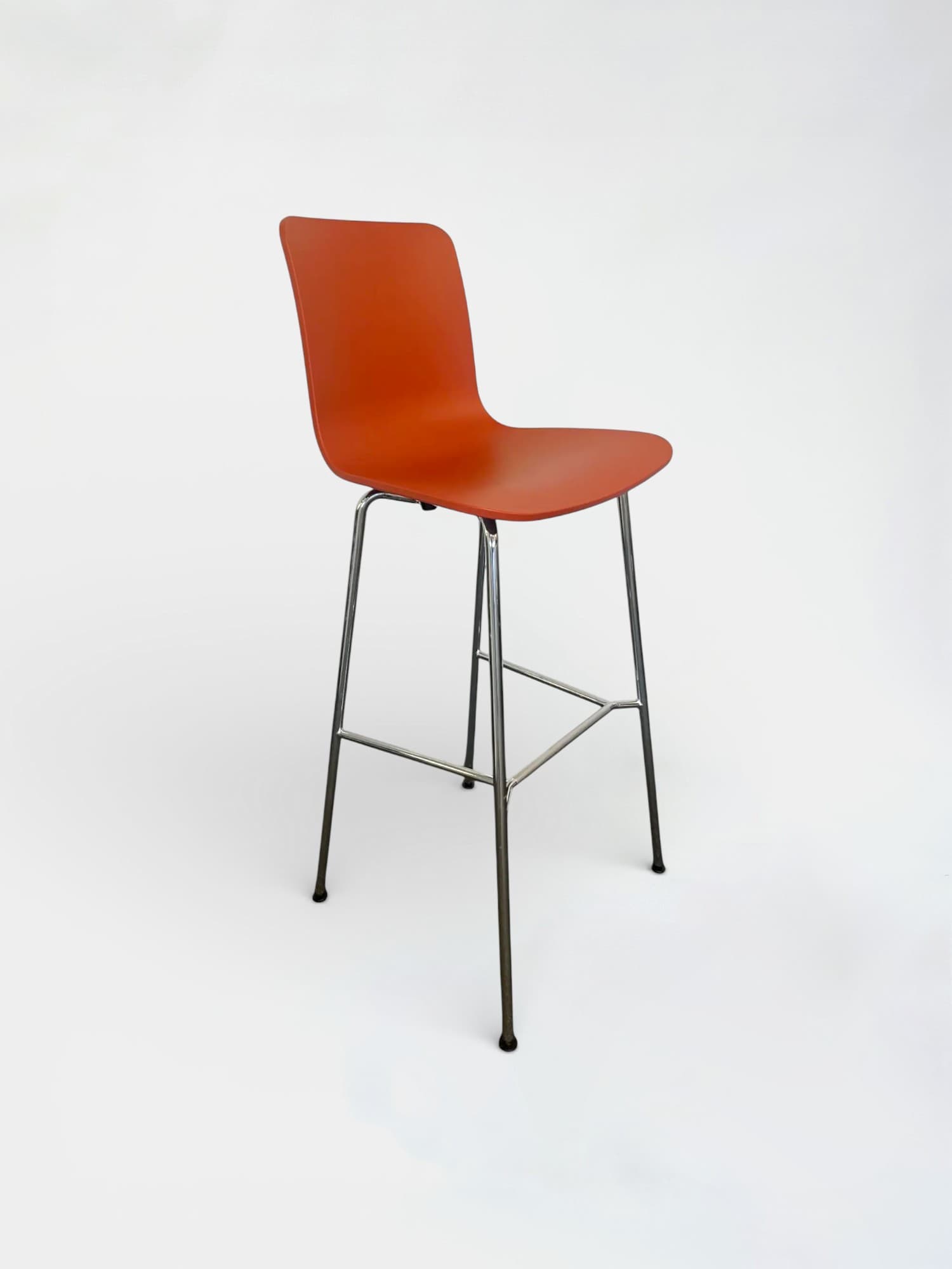 Vitra Orange High chair with metallic legs-0