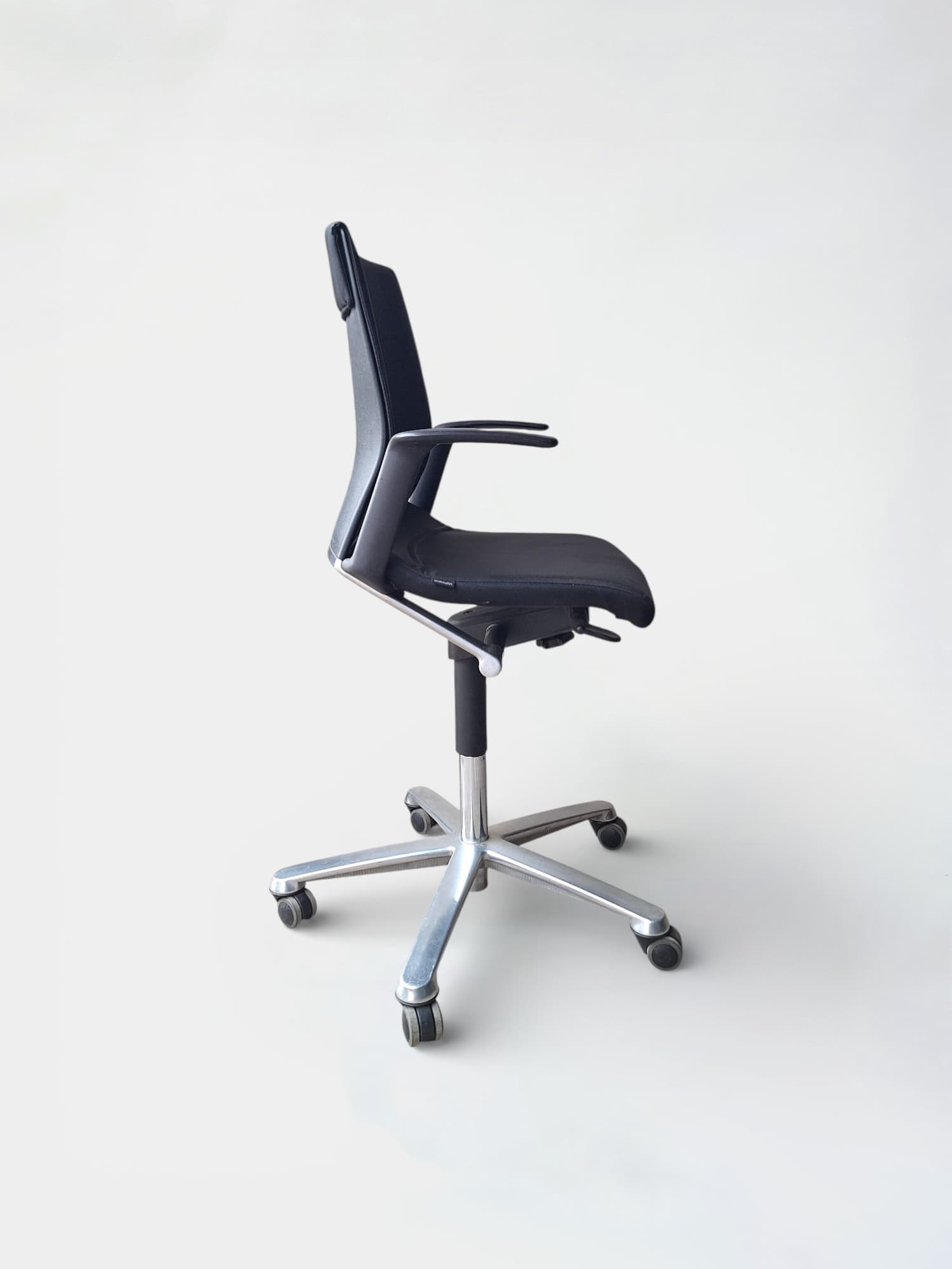 Wilkhahn donkerbruine bureaustoel op stalen verrijdbare poten-3