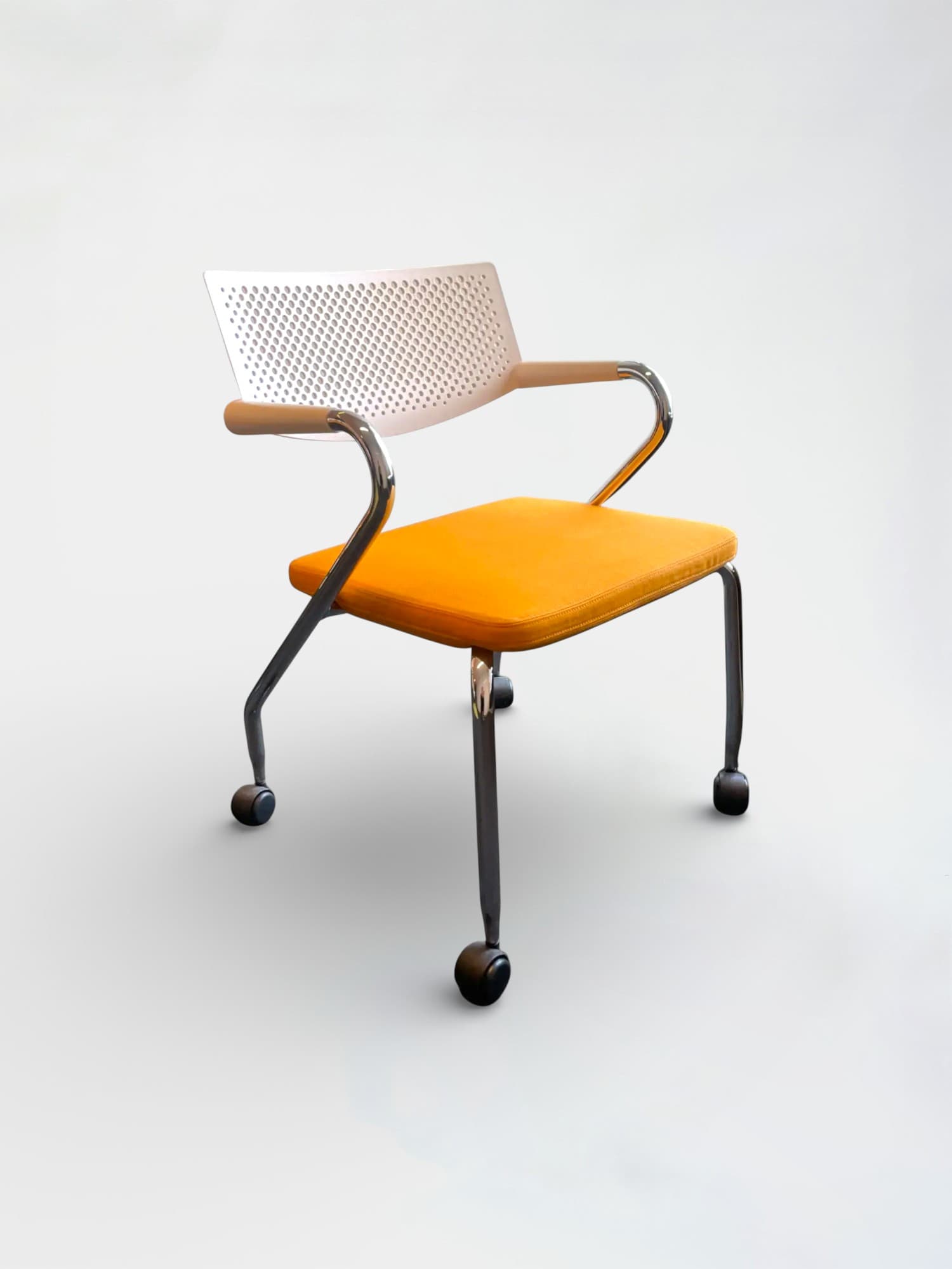 WORN: Vitra Visaroll 2 meeting chair on wheels, showing stains and wear-0