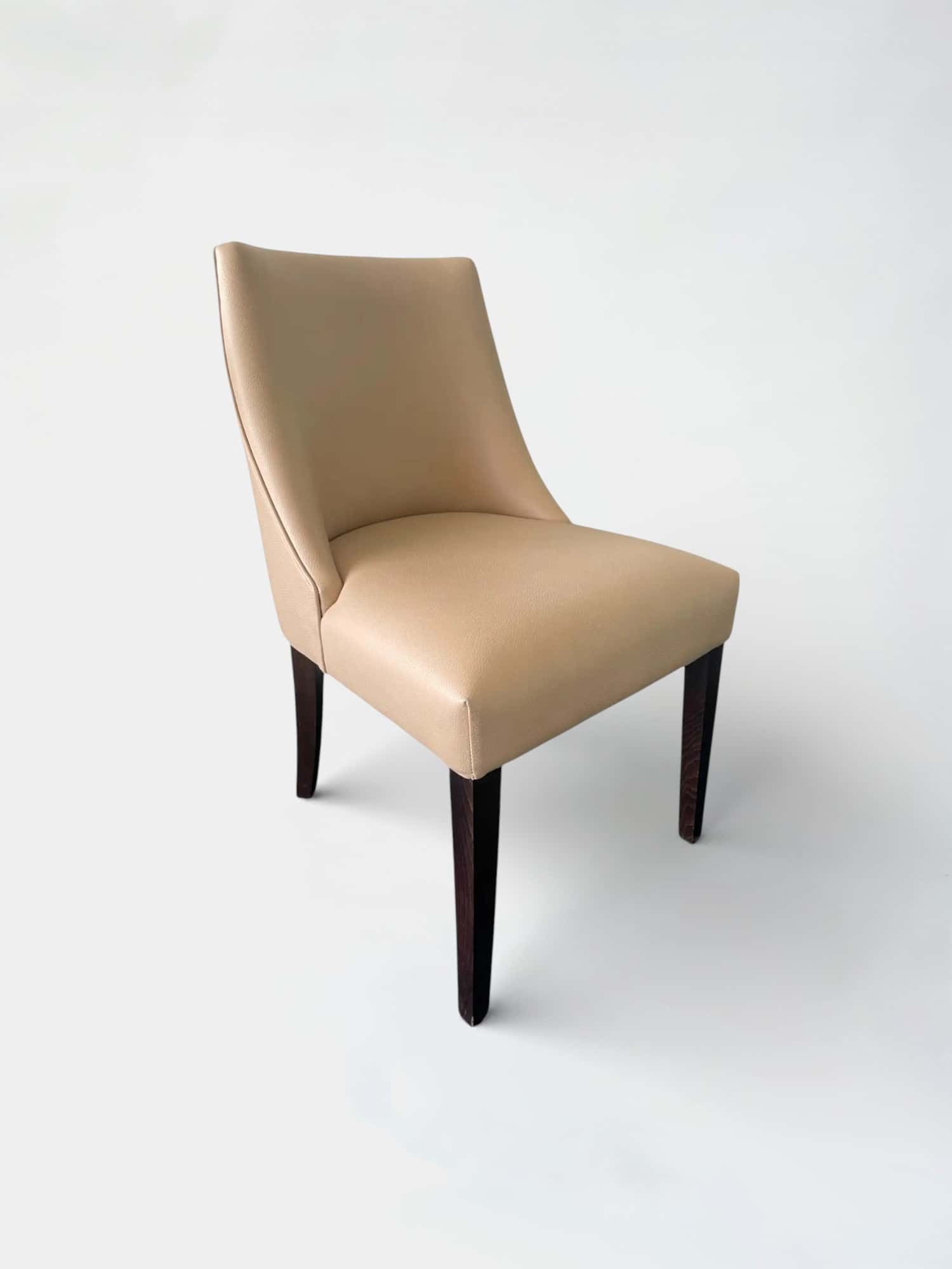 Beige Leather Chair with Wooden Legs product image