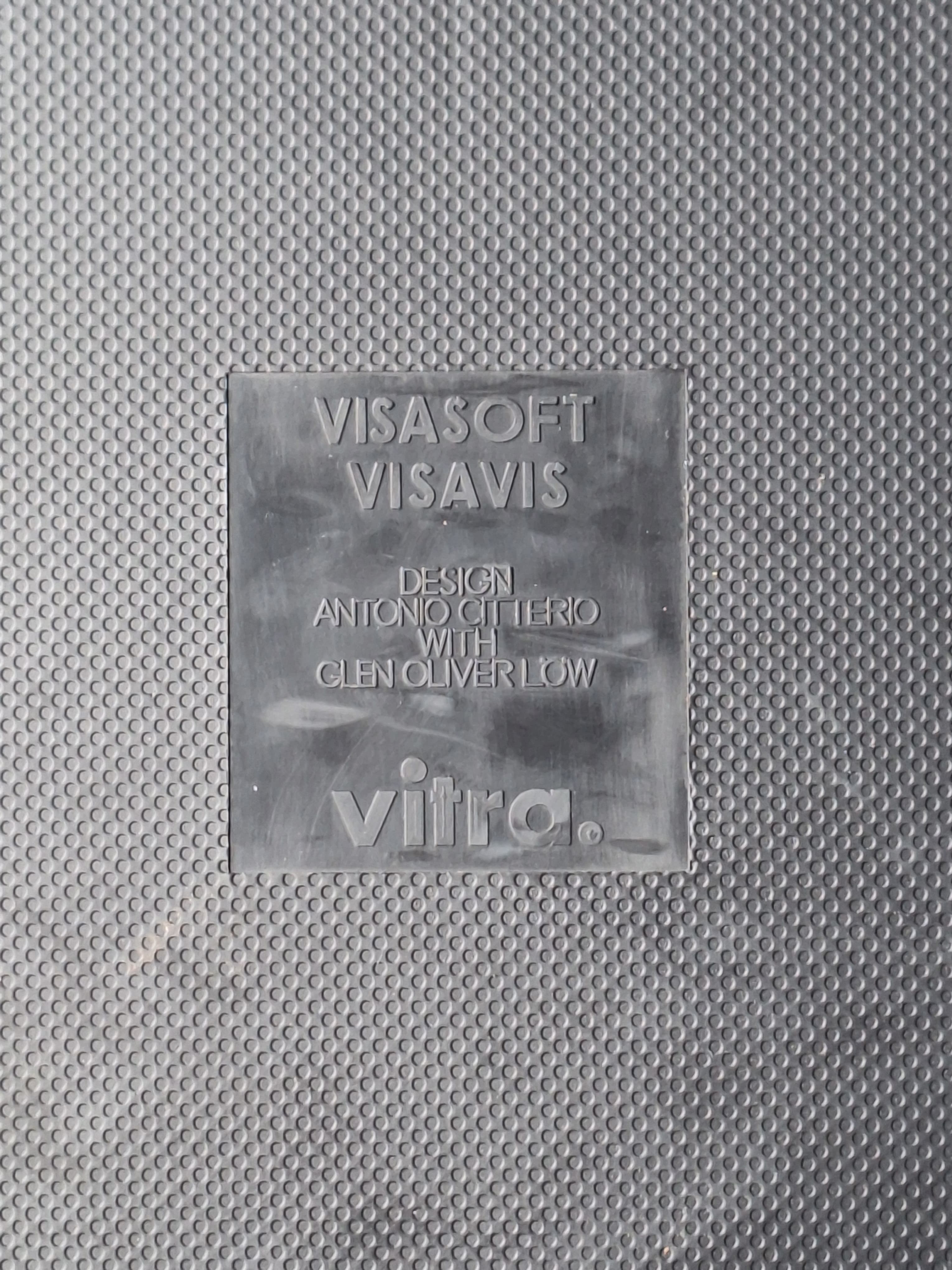 Vitra Visavis Chaise en tissu gris avec cadre chromé par Antonio Citterio-5