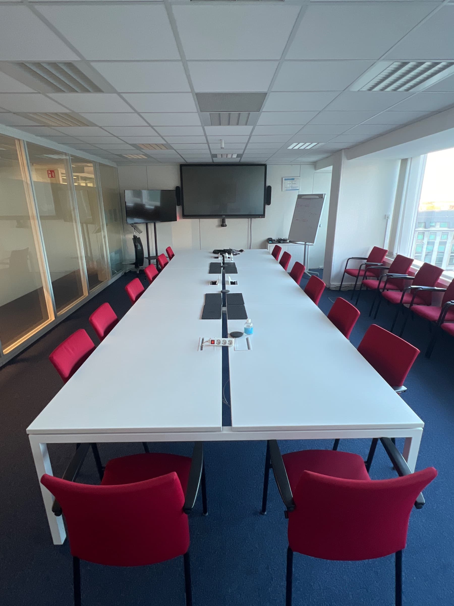 540cm White wooden conference table