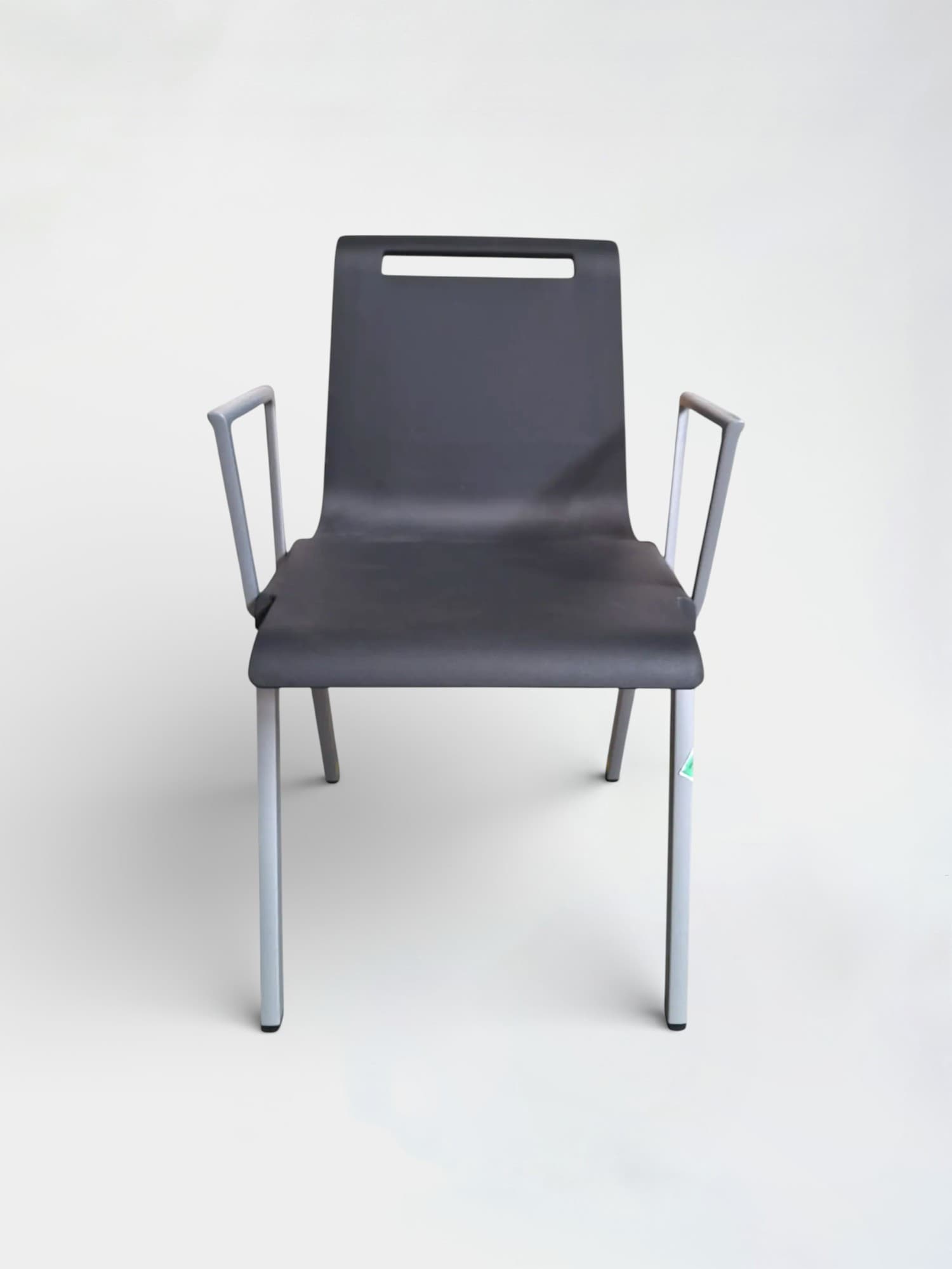 Mitactiu chaise de réunion en plastique gris foncé sans accoudoirs-2