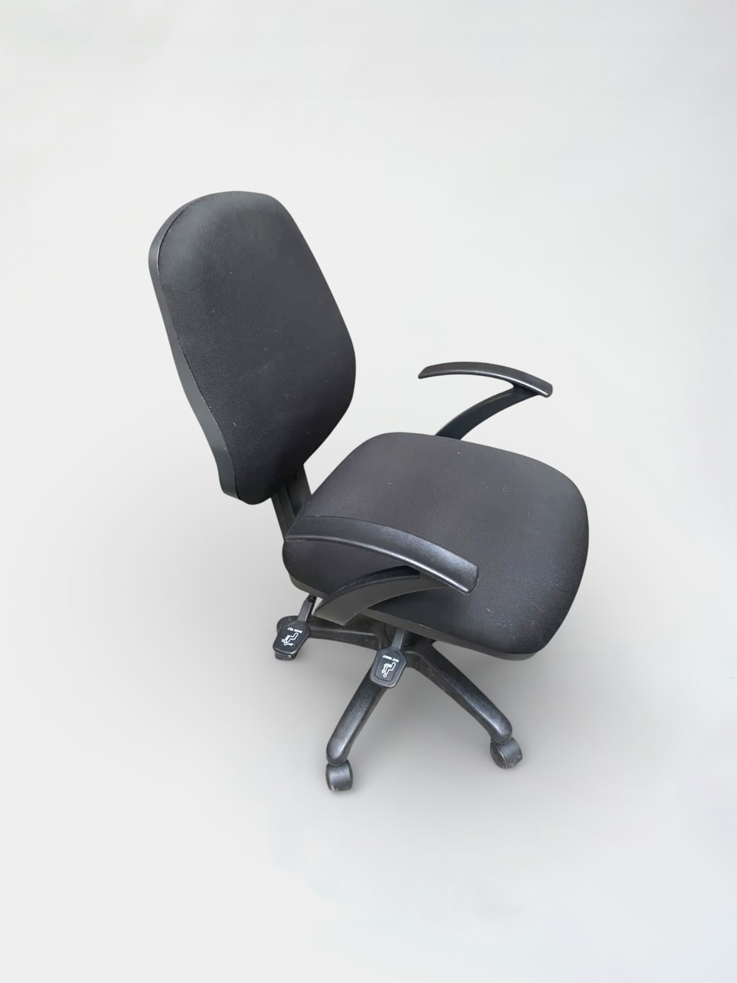Adjustable height and back black office chair on wheels-1