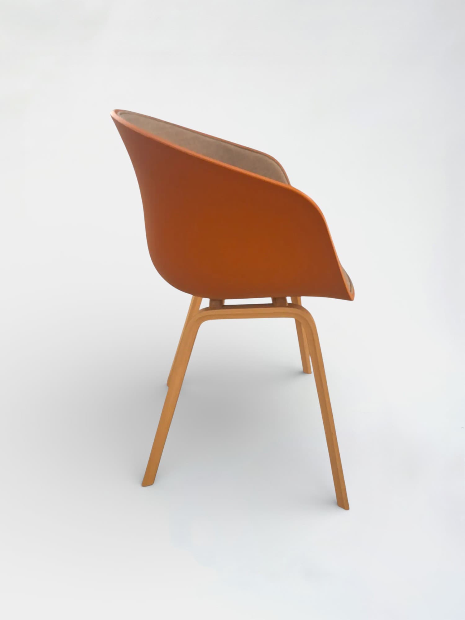 HAY orange chair AAC22 with wooden legs-2