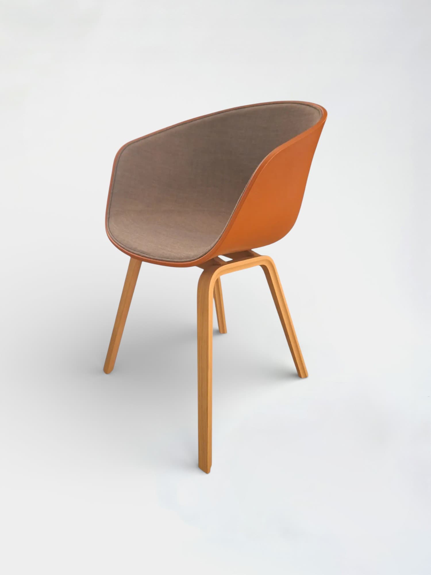 HAY orange chair AAC22 with wooden legs-4
