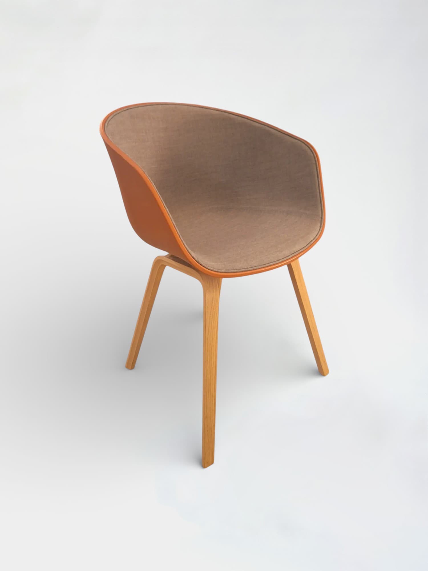 HAY orange chair AAC22 with wooden legs-0