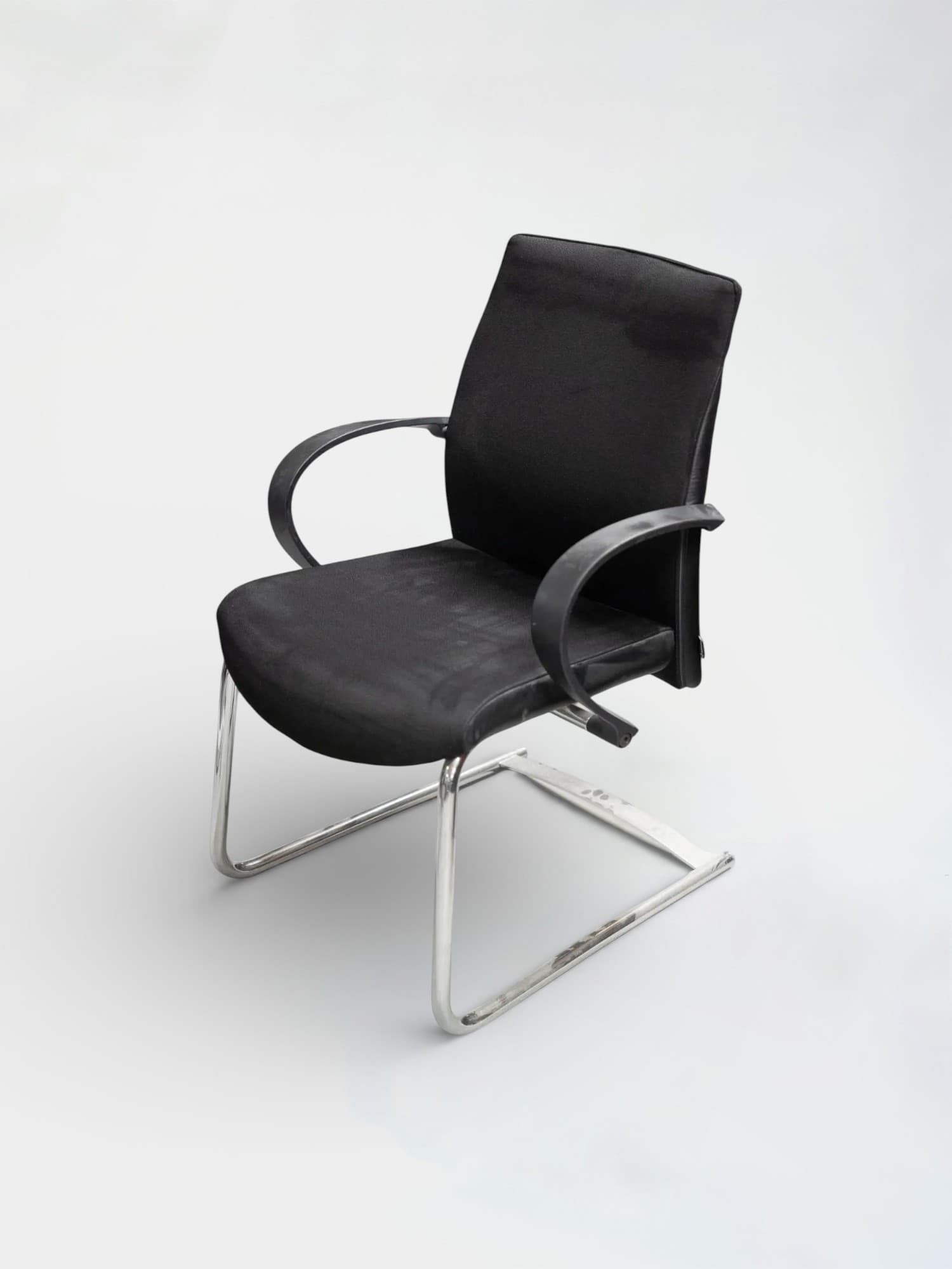 Drabert Black cushion chair on steel legs-5
