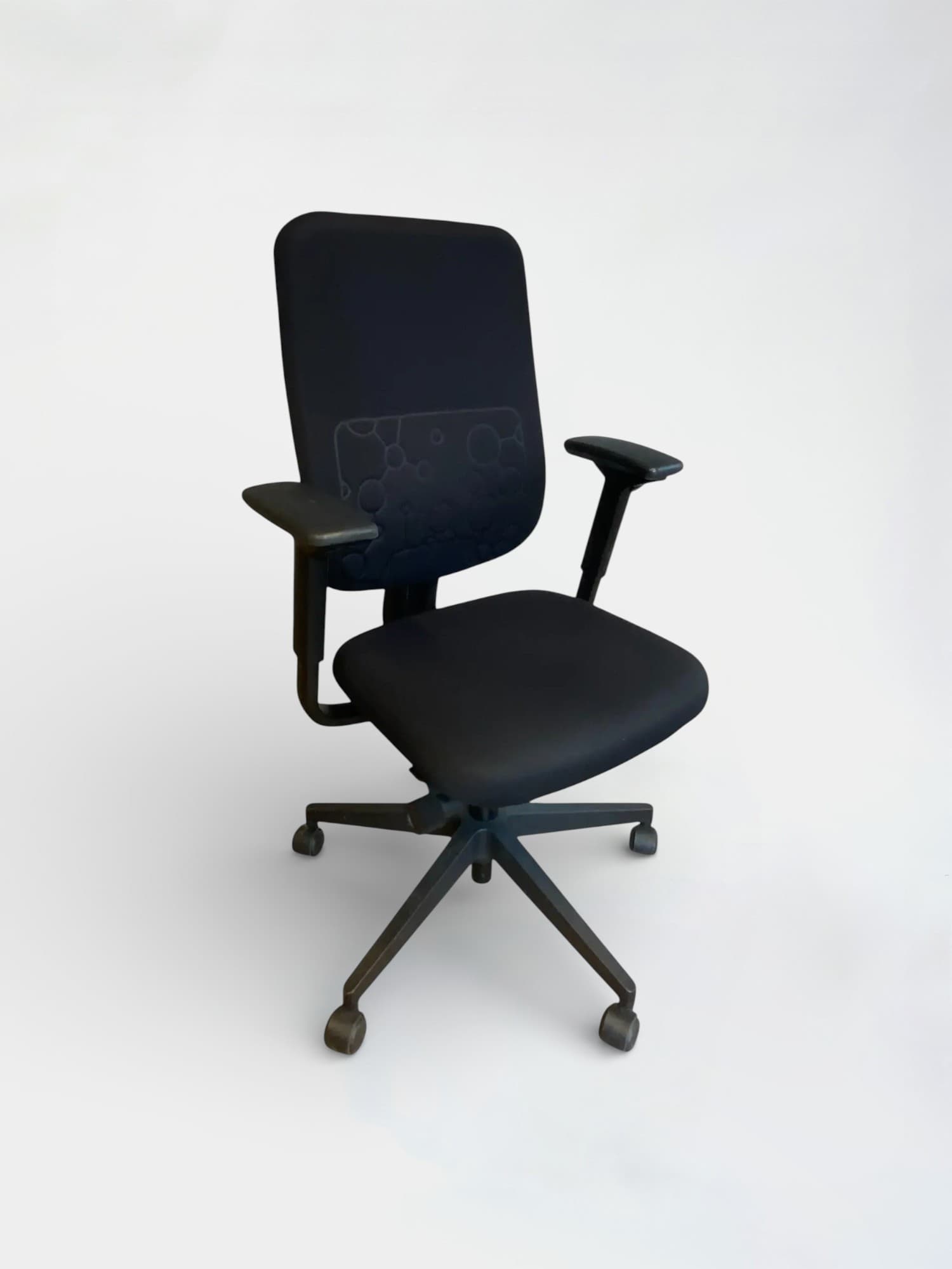 Steelcase Black Fabric Office Chair with Adjustable Armrests