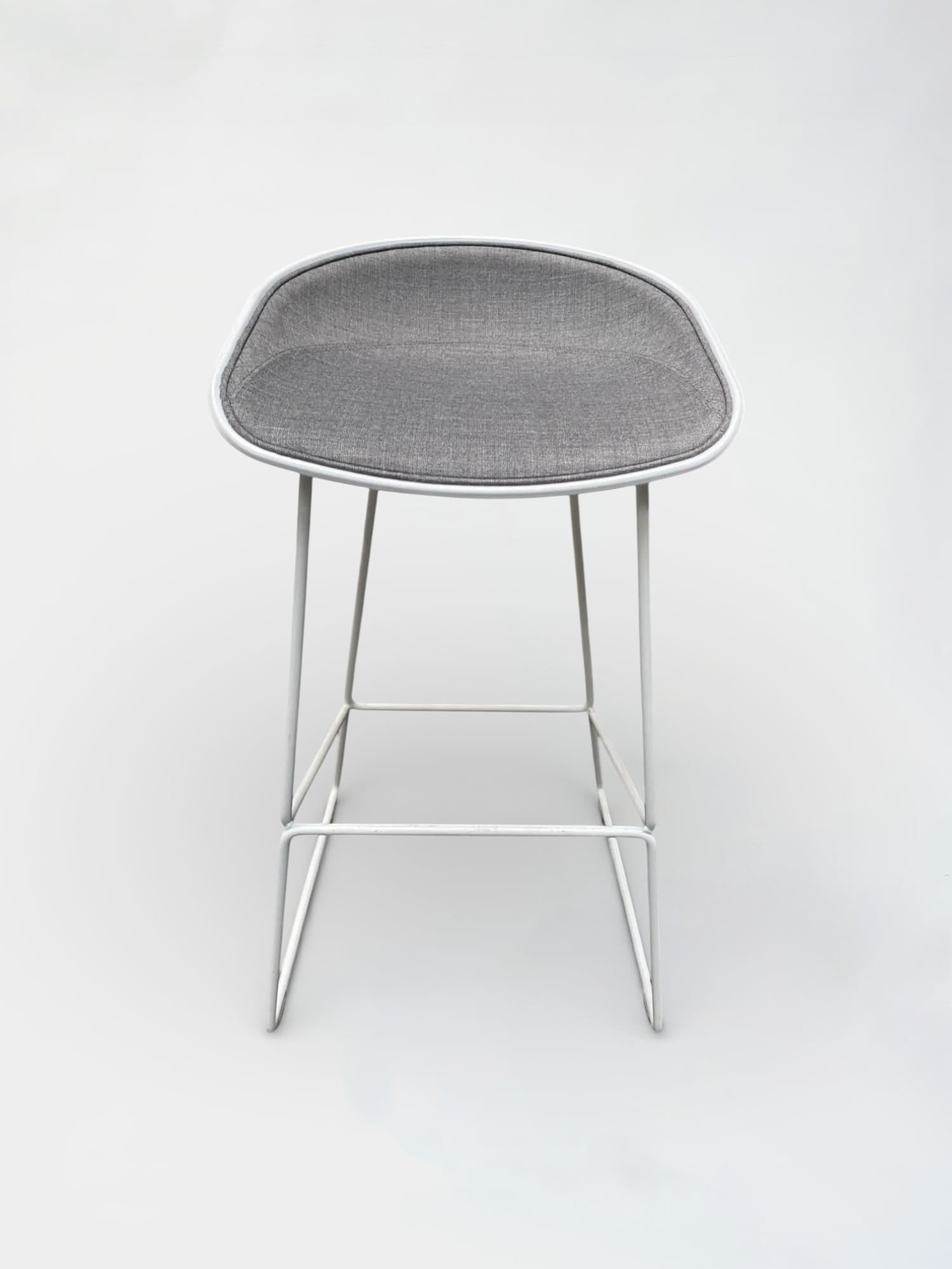 HAY high grey stool with white metallic legs-1