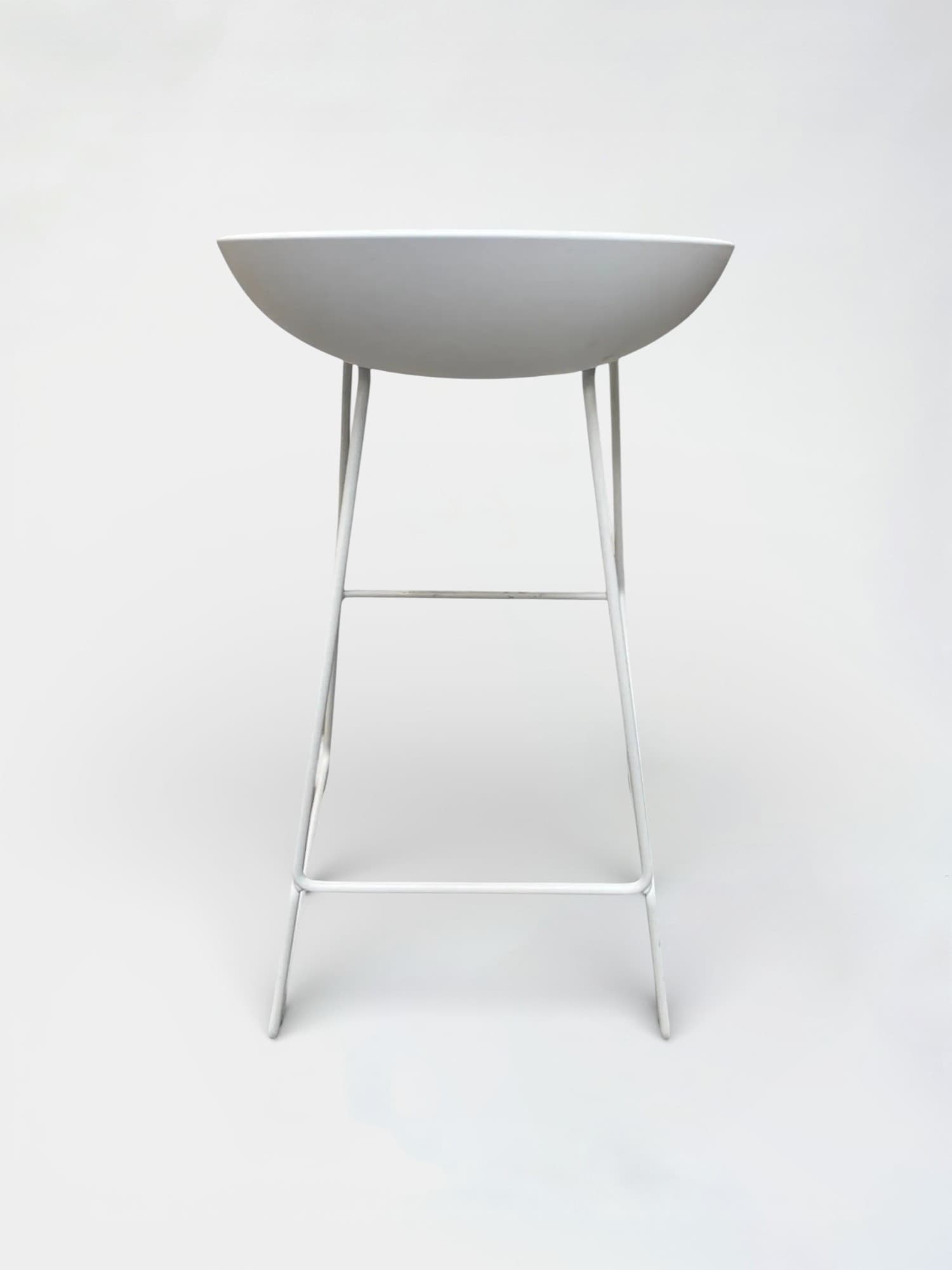 HAY high grey stool with white metallic legs-3