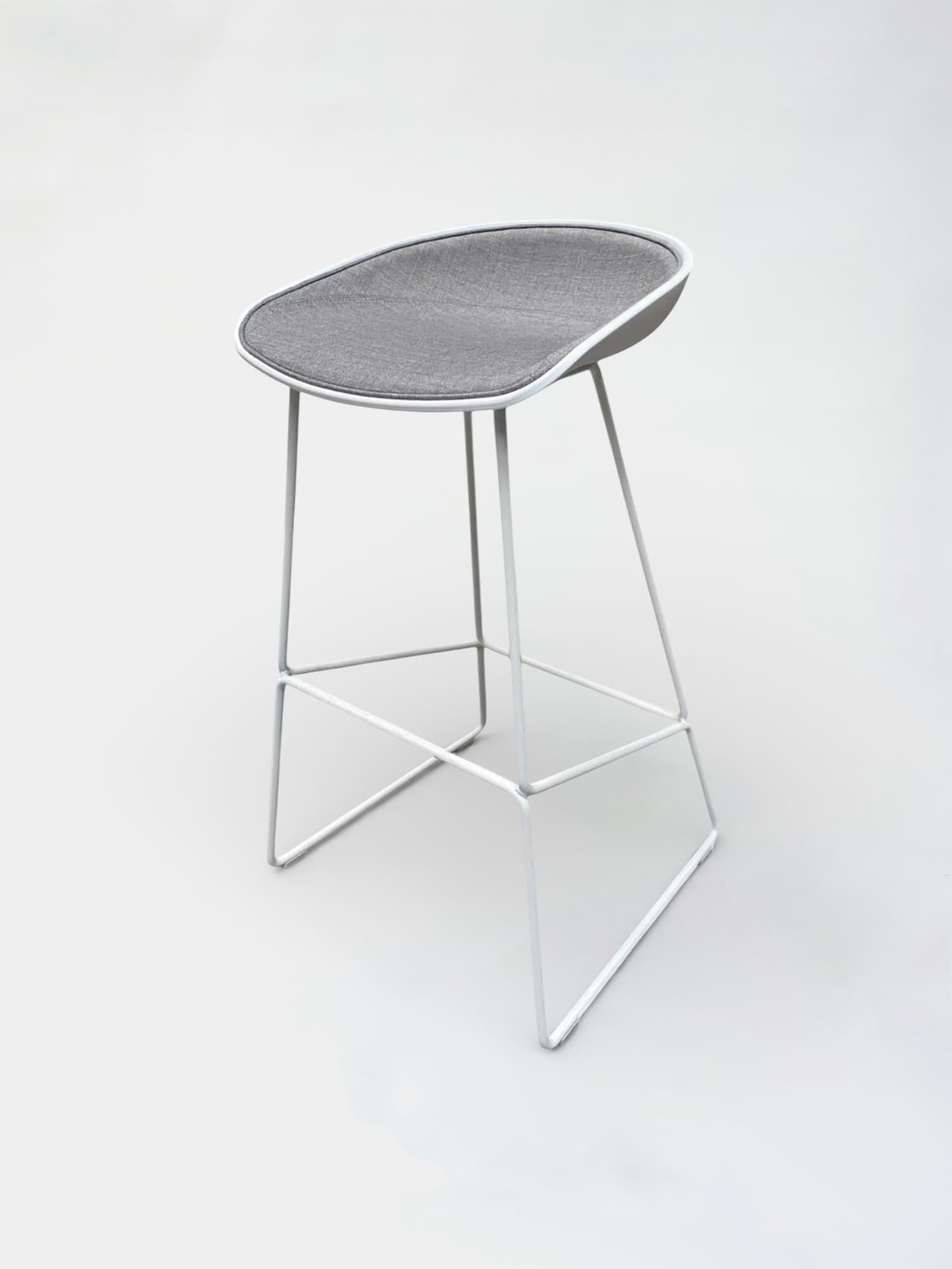 HAY high grey stool with white metallic legs-2