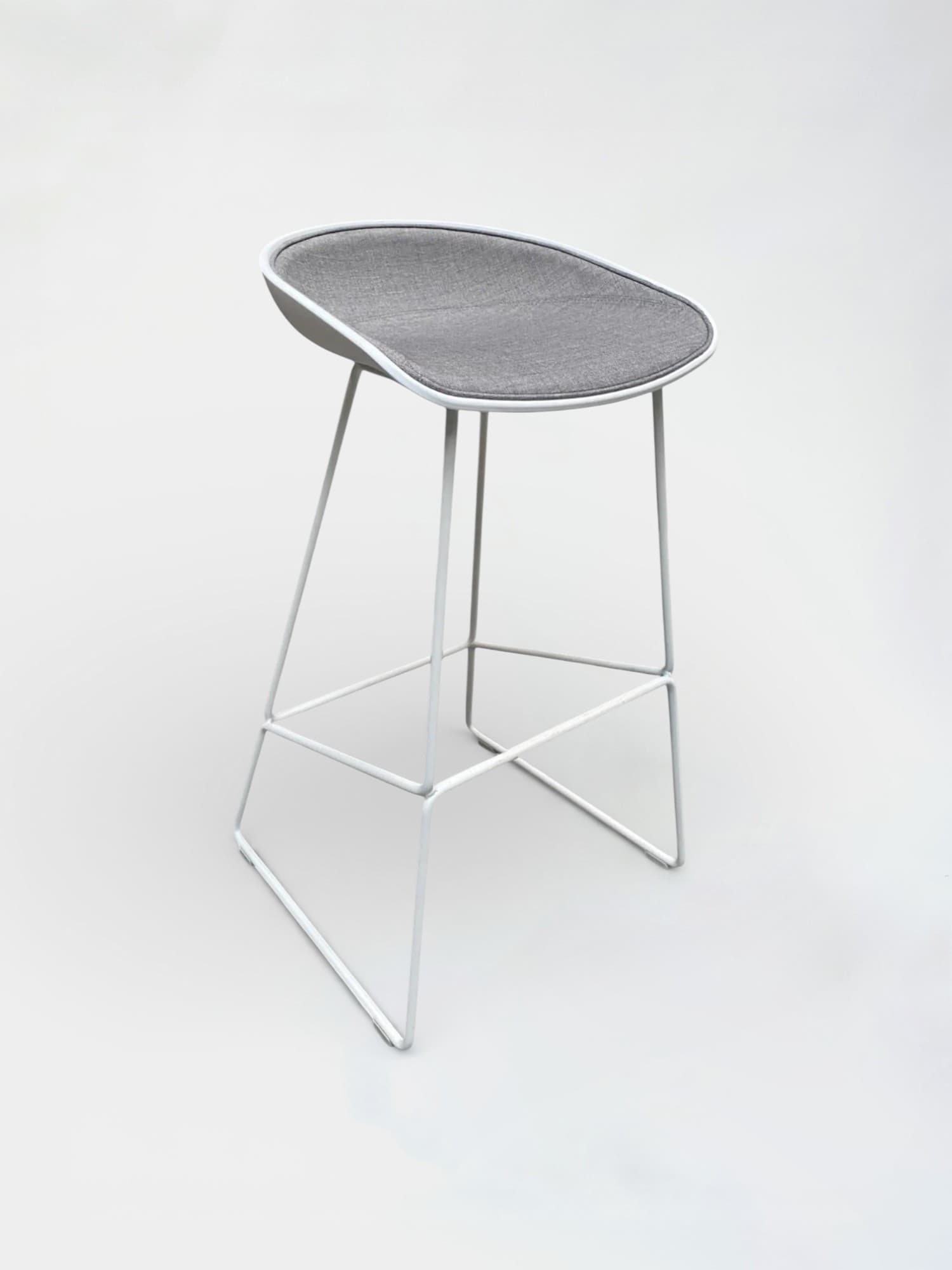 HAY high grey stool with white metallic legs-0
