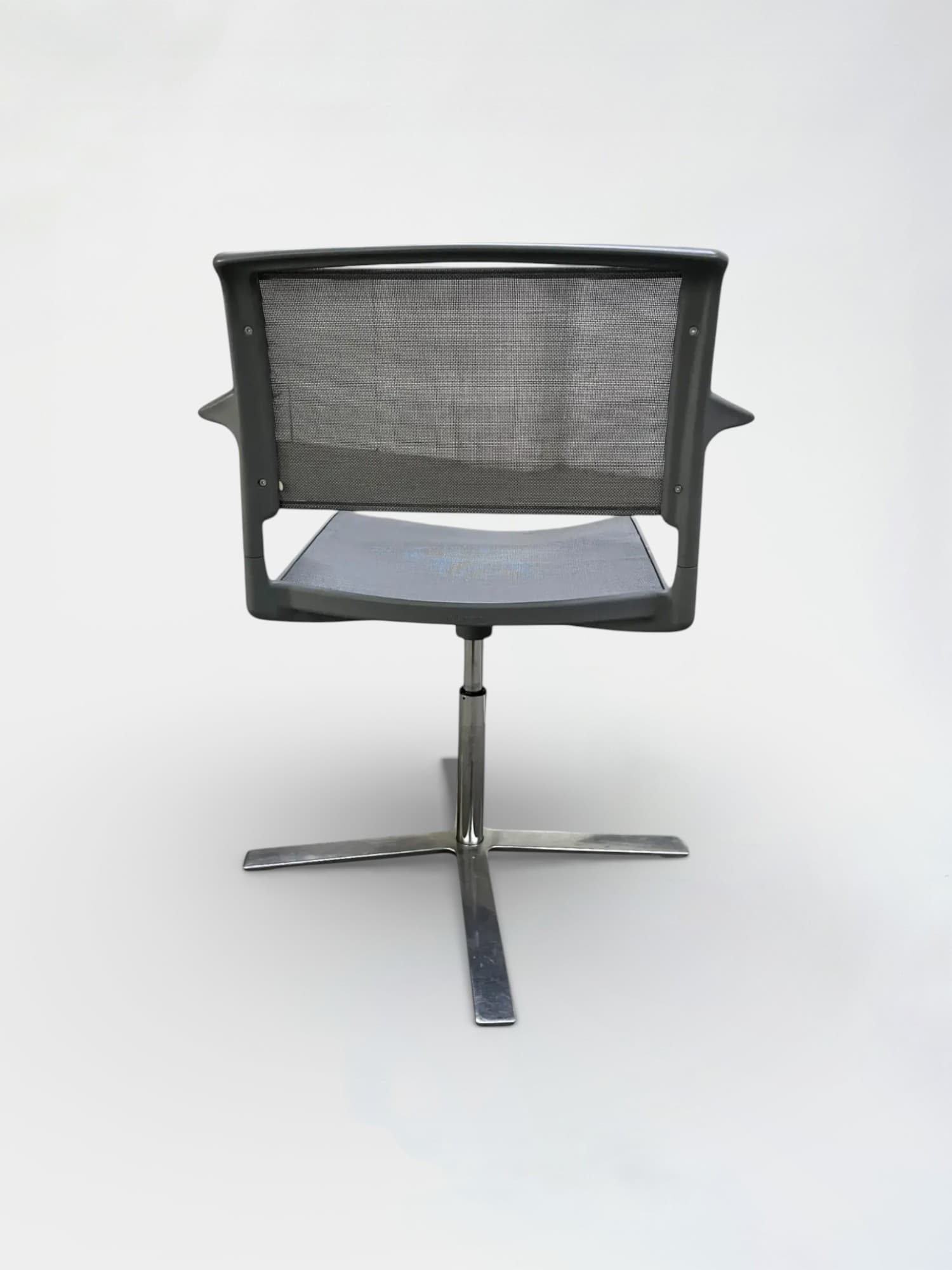 Wilkhahn Gray Mesh meeting Chair with Swivel Base-2