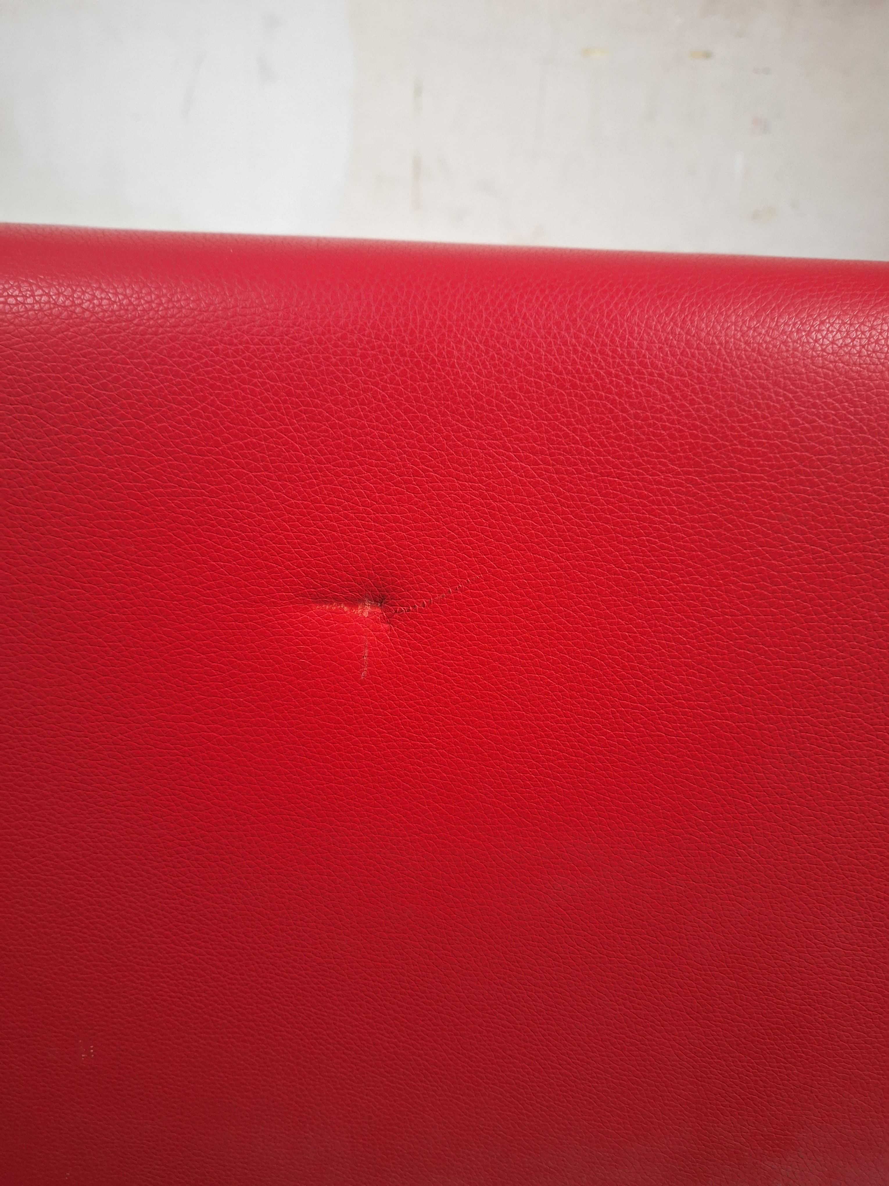 Lowseat armchair corner in red leather by Patricia Urquiola for Moroso, 1999-6