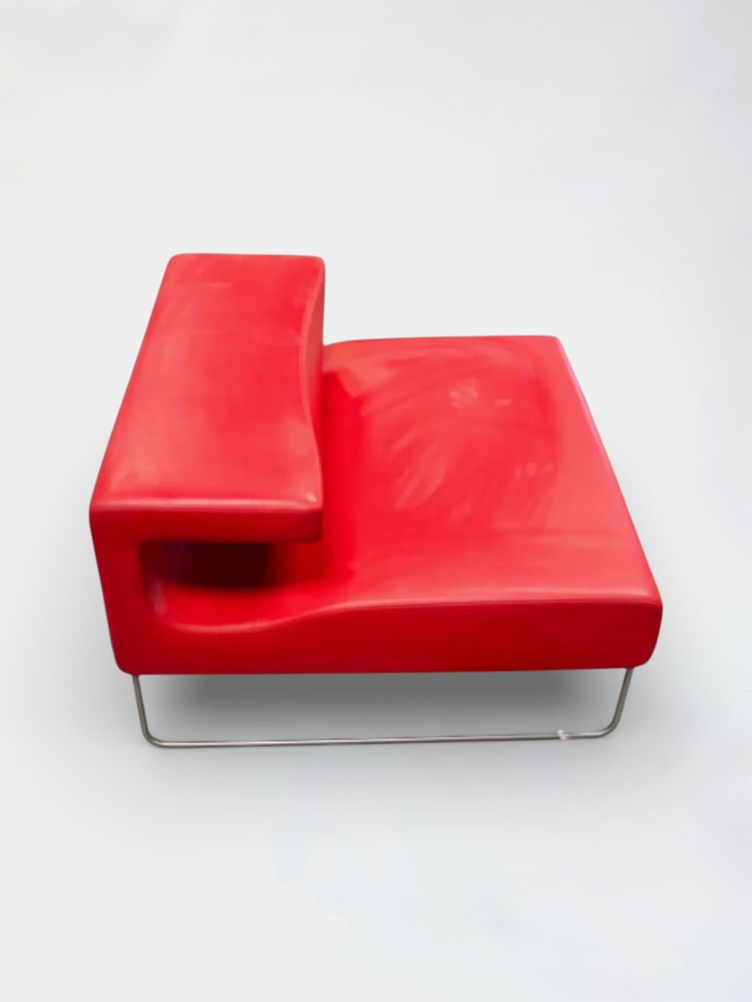 Lowseat armchair in red leather by Patricia Urquiola for Moroso, 1999-1