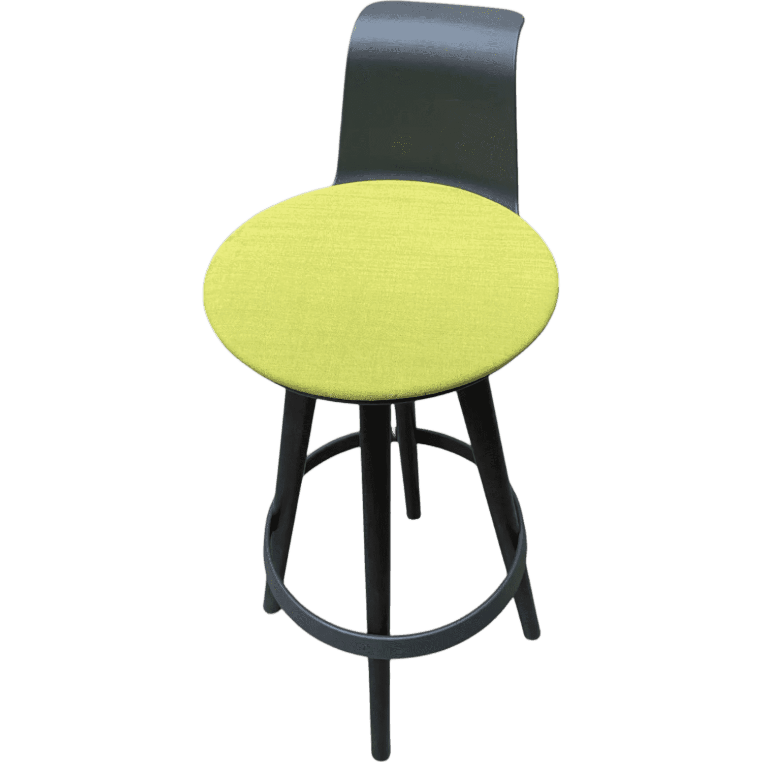 BENE Timba light green bar chair on dark wood legs with anthracite plastic backrest product image