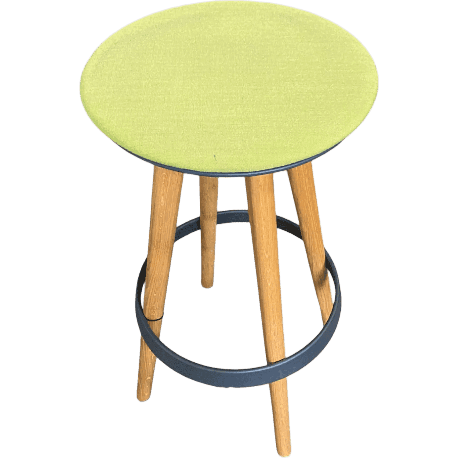 BENE Timba Light green high stool on wooden legs with metal footrests product image