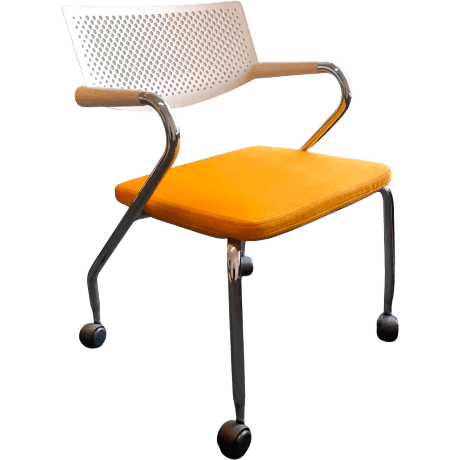 Vitra Visaroll 2 meeting chair on wheels, showing stains and wear product image