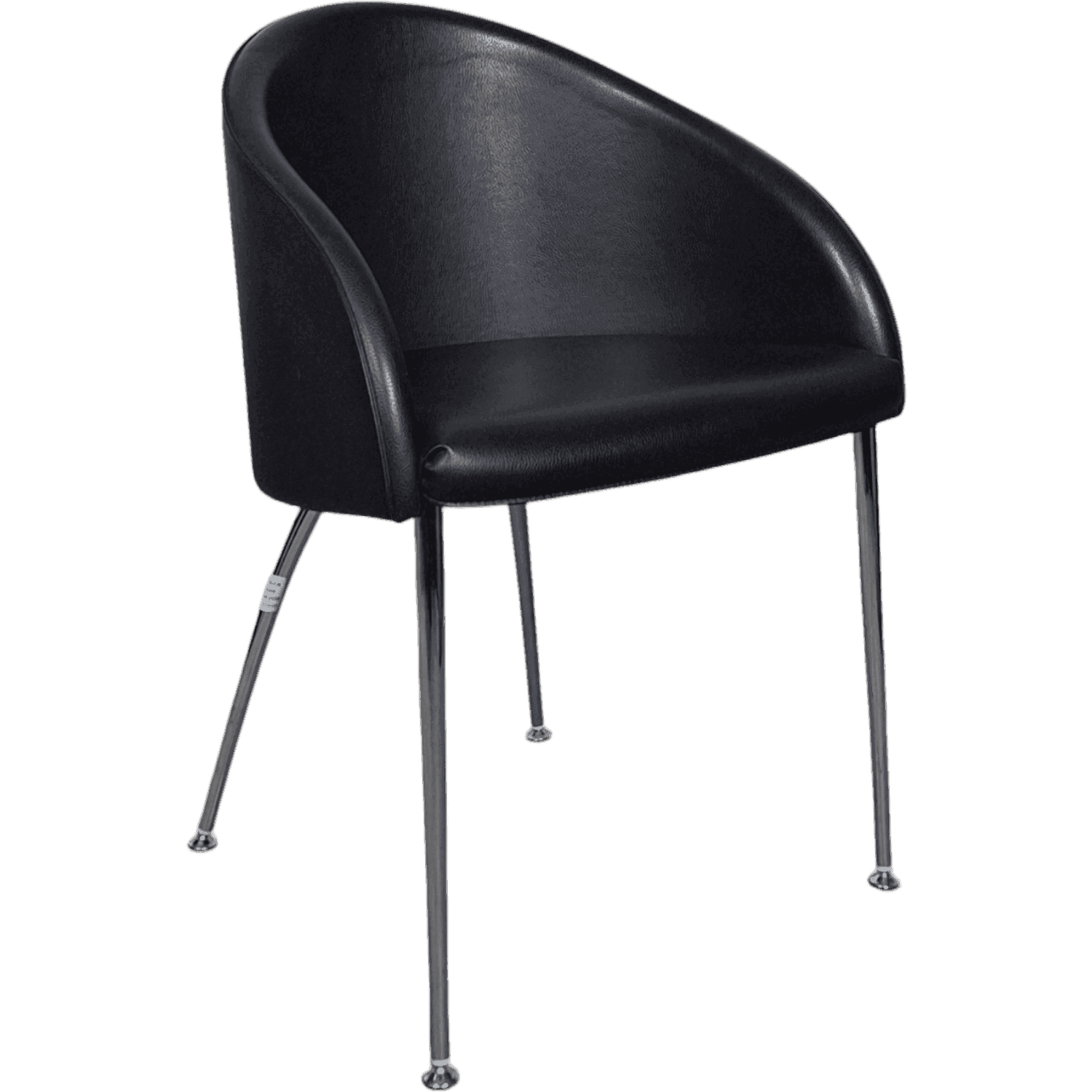 Kastel Kameo Black Leather Accent Chair with Chrome Legs product image