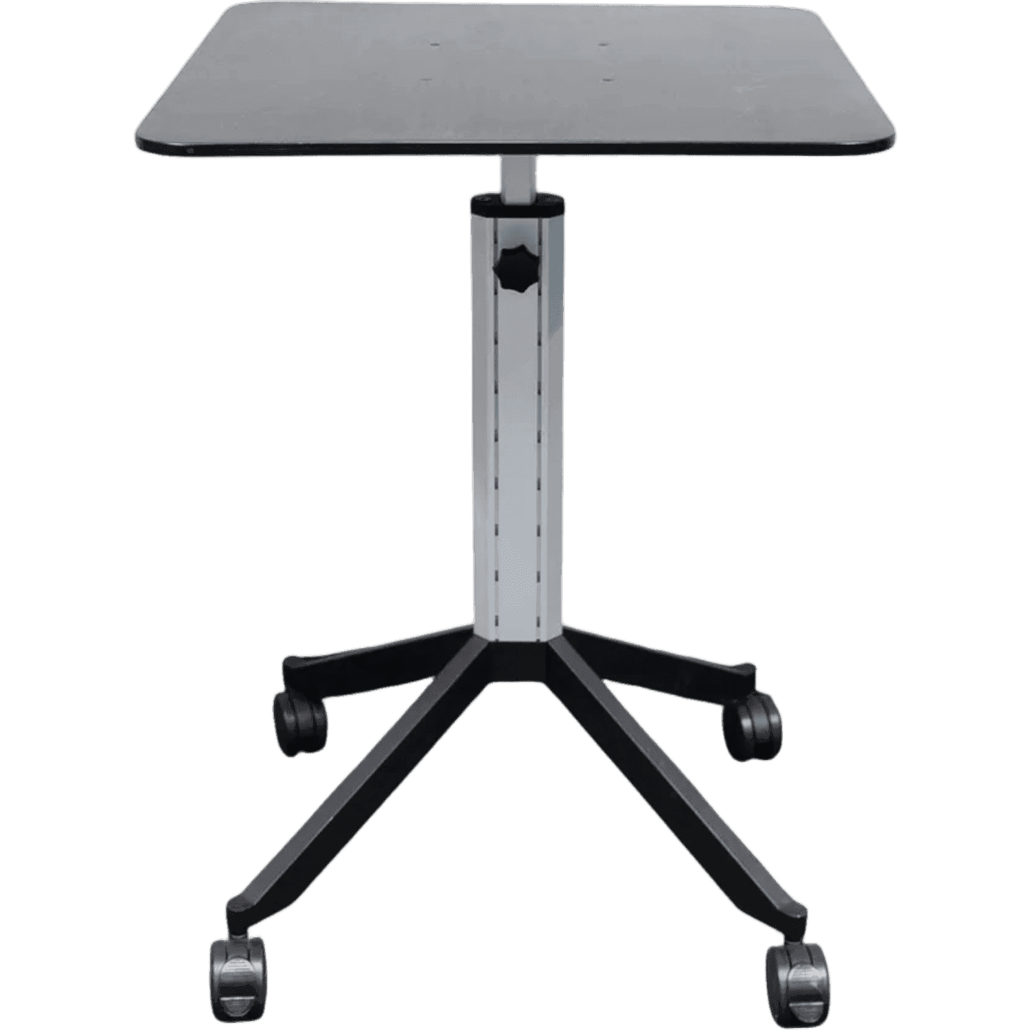 Black mobile 65cm table with height-adjustable on wheels product image
