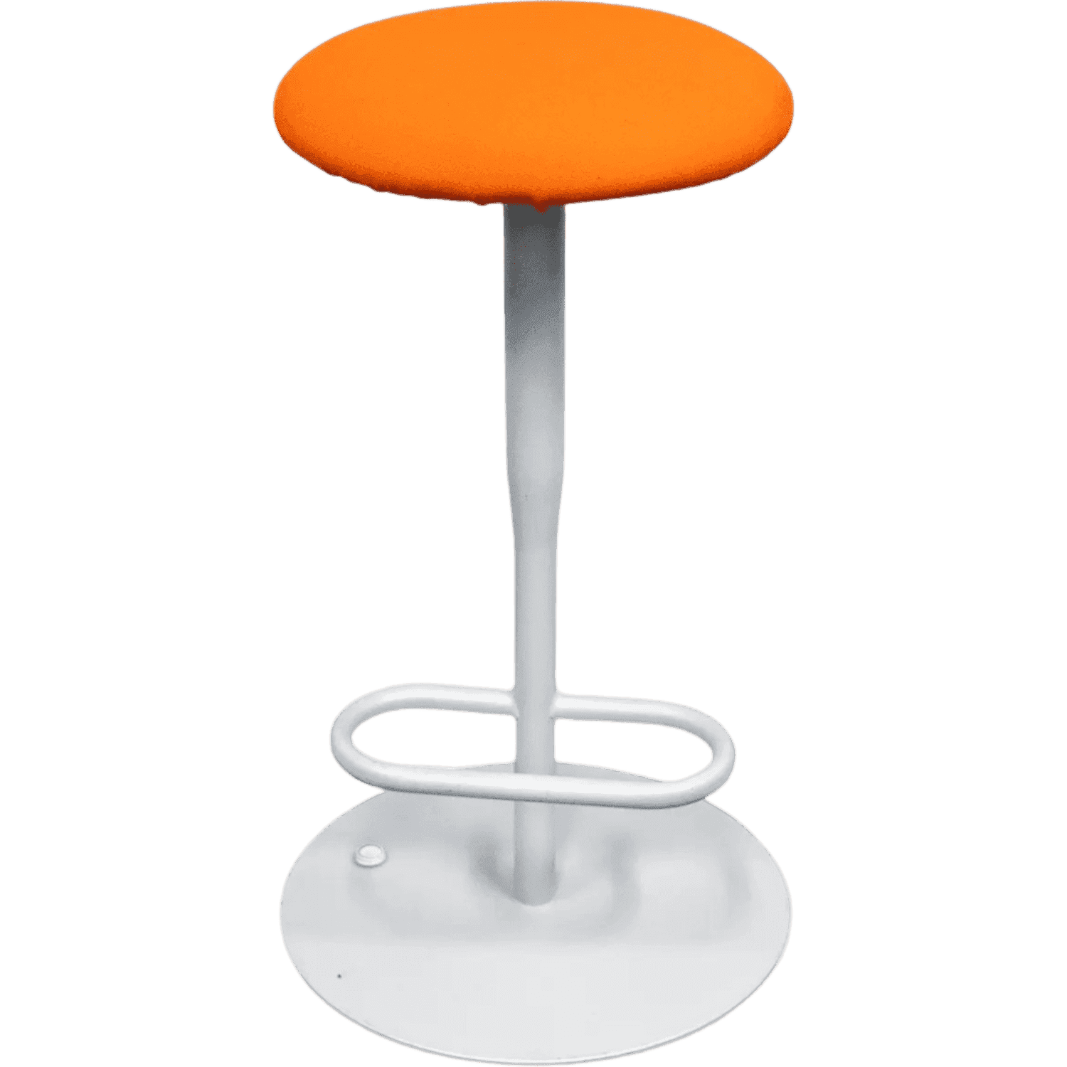 Orange rounded high stool on white legs product image